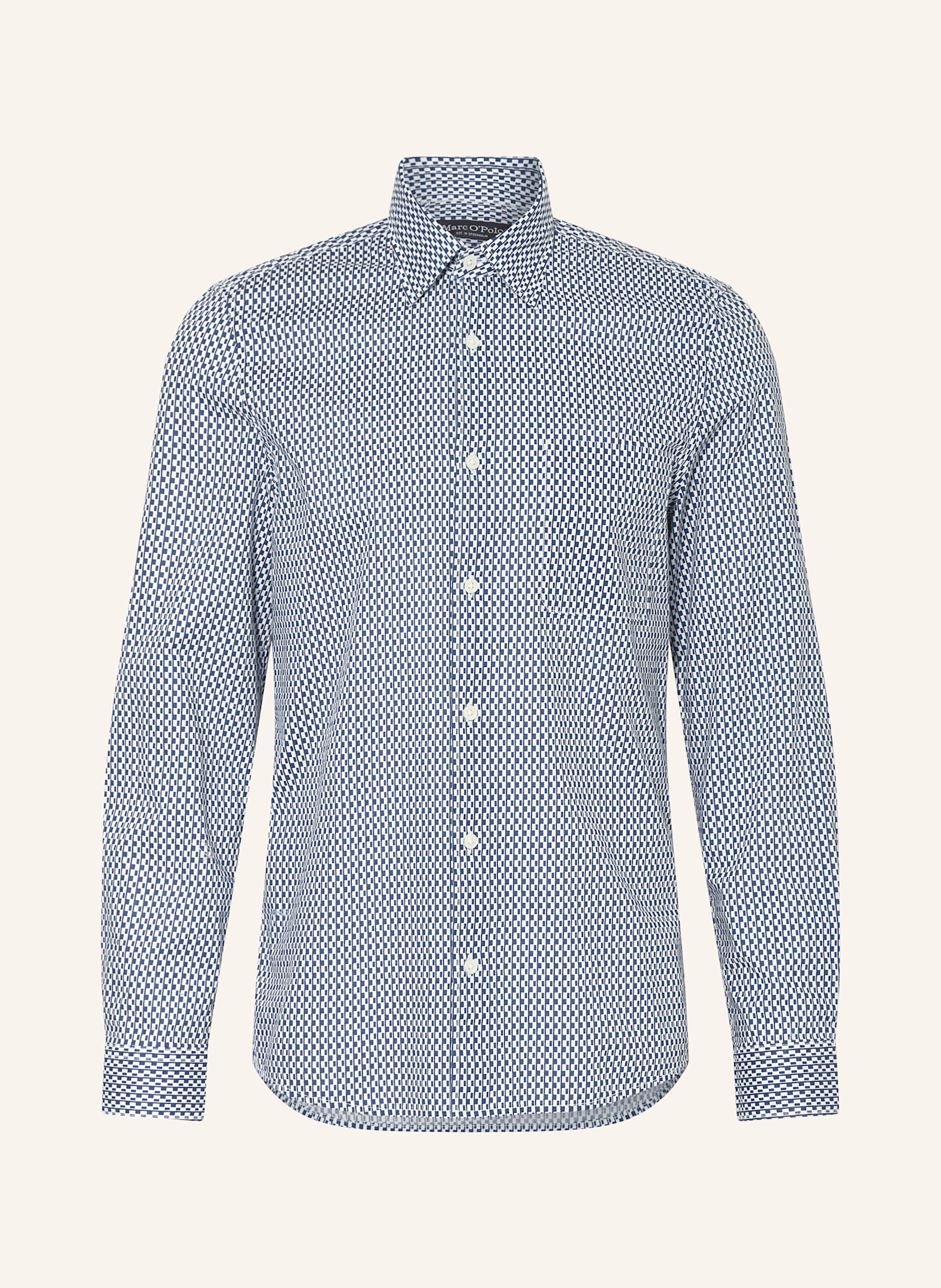 Marc O'Polo Hemd Shaped Fit: DUNKELBLAU / WEISS