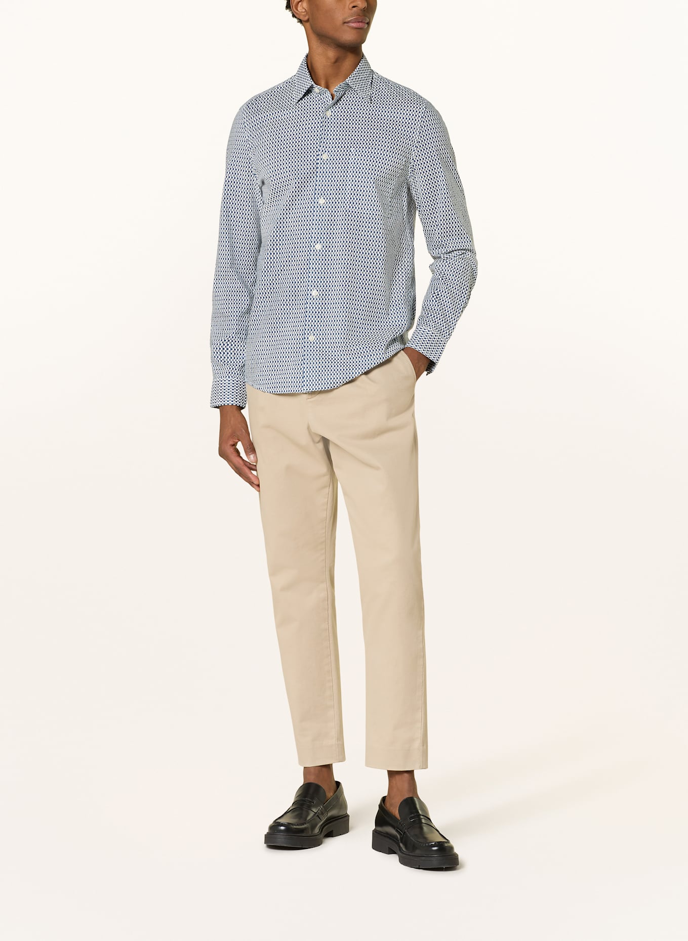 Marc O'Polo Hemd Shaped Fit: DUNKELBLAU / WEISS