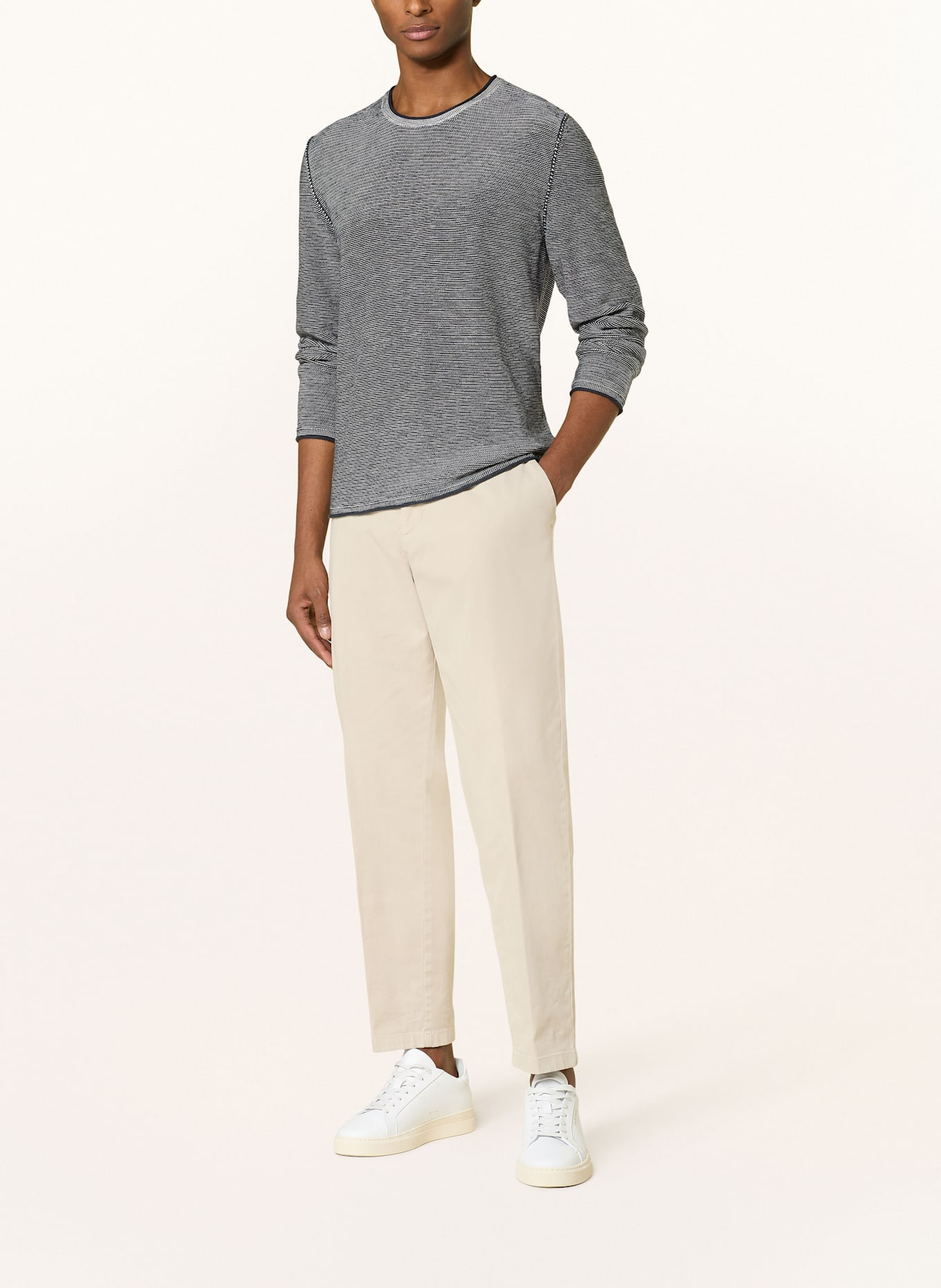 Marc O'Polo Pullover: DUNKELBLAU / WEISS