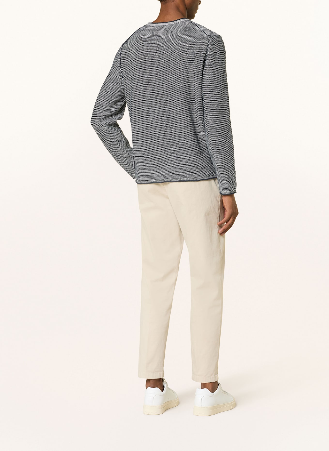 Marc O'Polo Pullover: DUNKELBLAU / WEISS