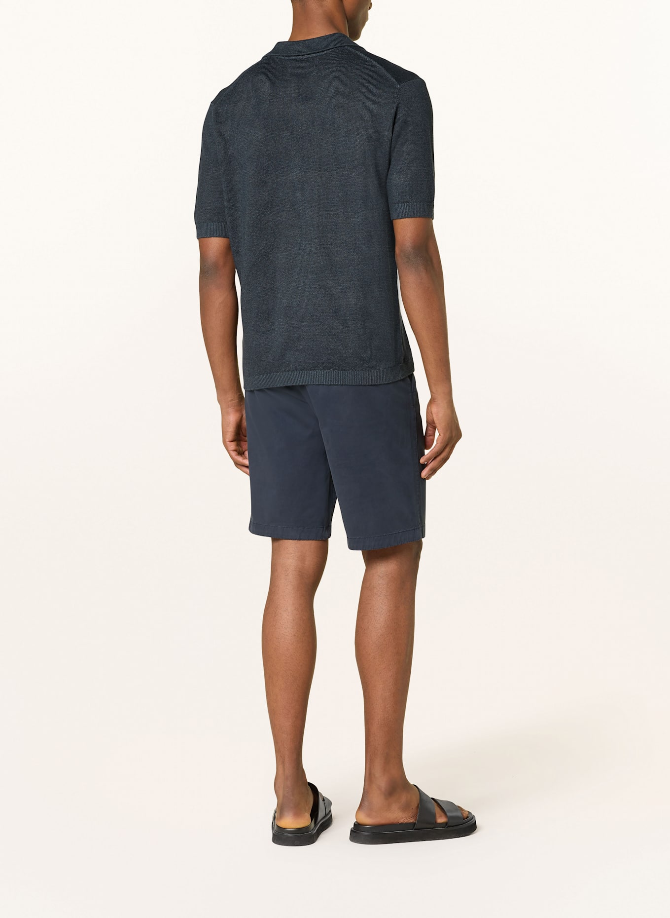 Marc O'Polo Strick-Poloshirt Regular Fit: DUNKELBLAU