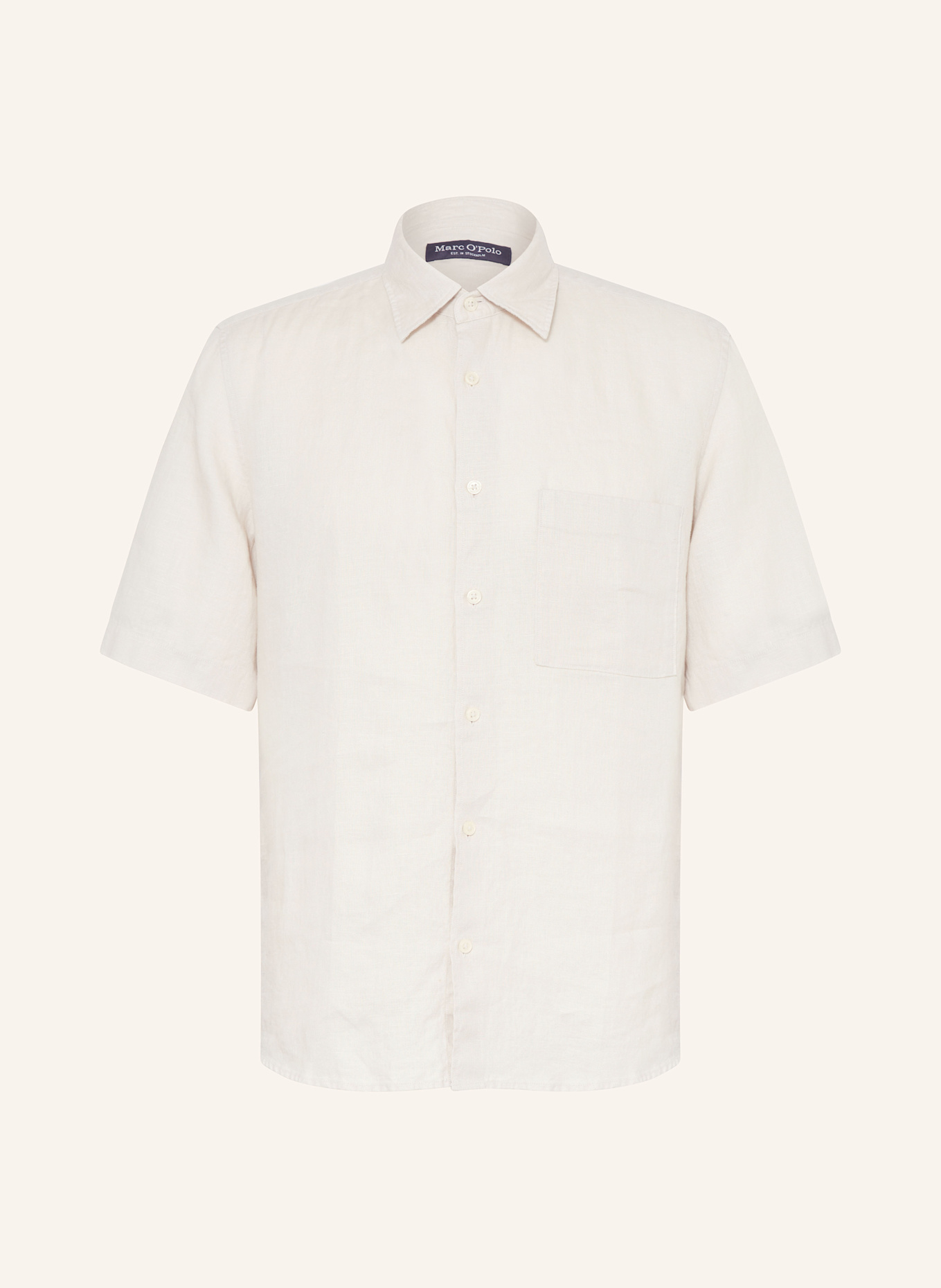 Marc O'Polo Kurzarm-Hemd Regular Fit aus Leinen: BEIGE