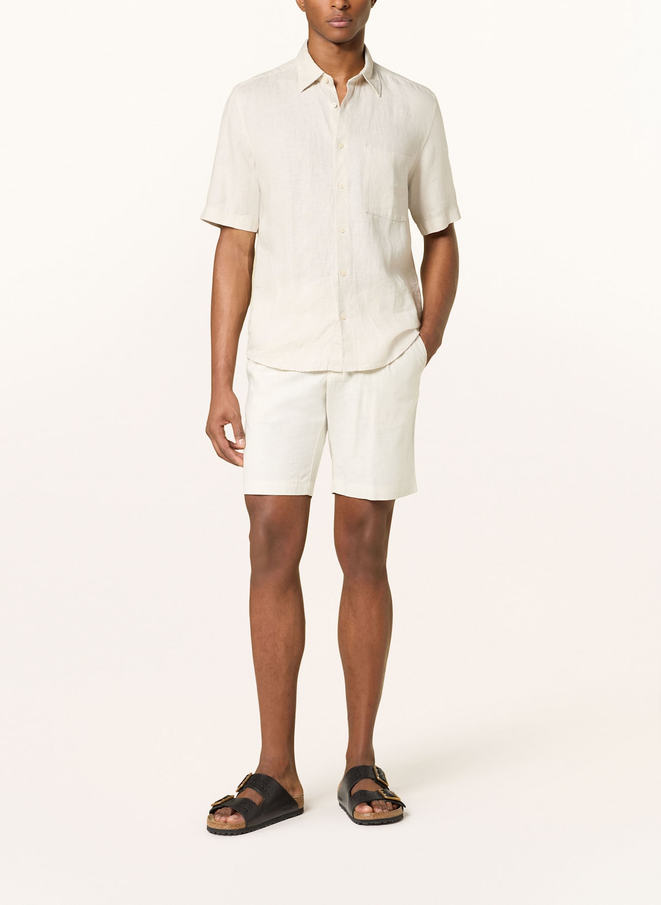 Marc O'Polo Kurzarm-Hemd Regular Fit aus Leinen: BEIGE