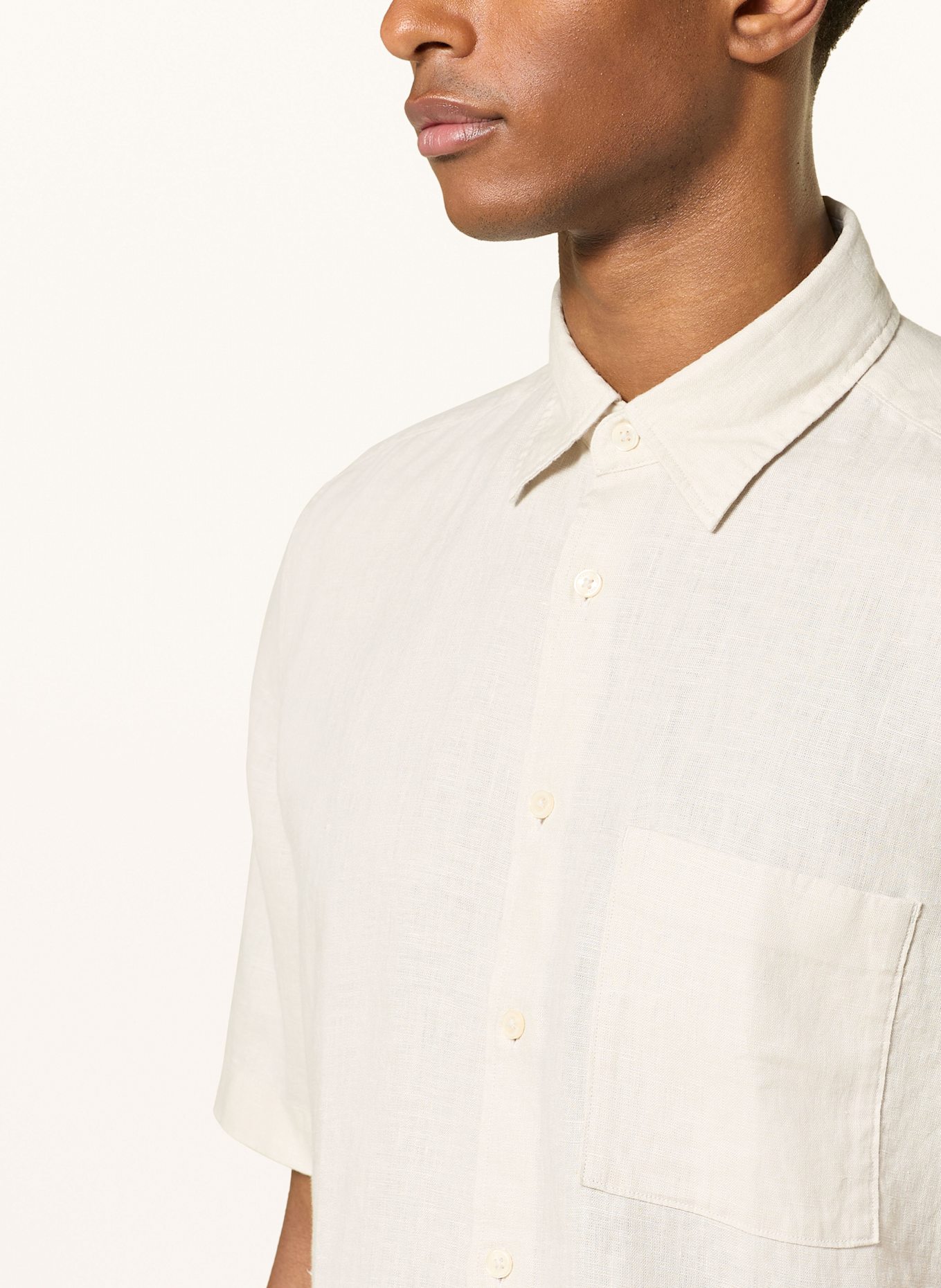 Marc O'Polo Kurzarm-Hemd Regular Fit aus Leinen: BEIGE