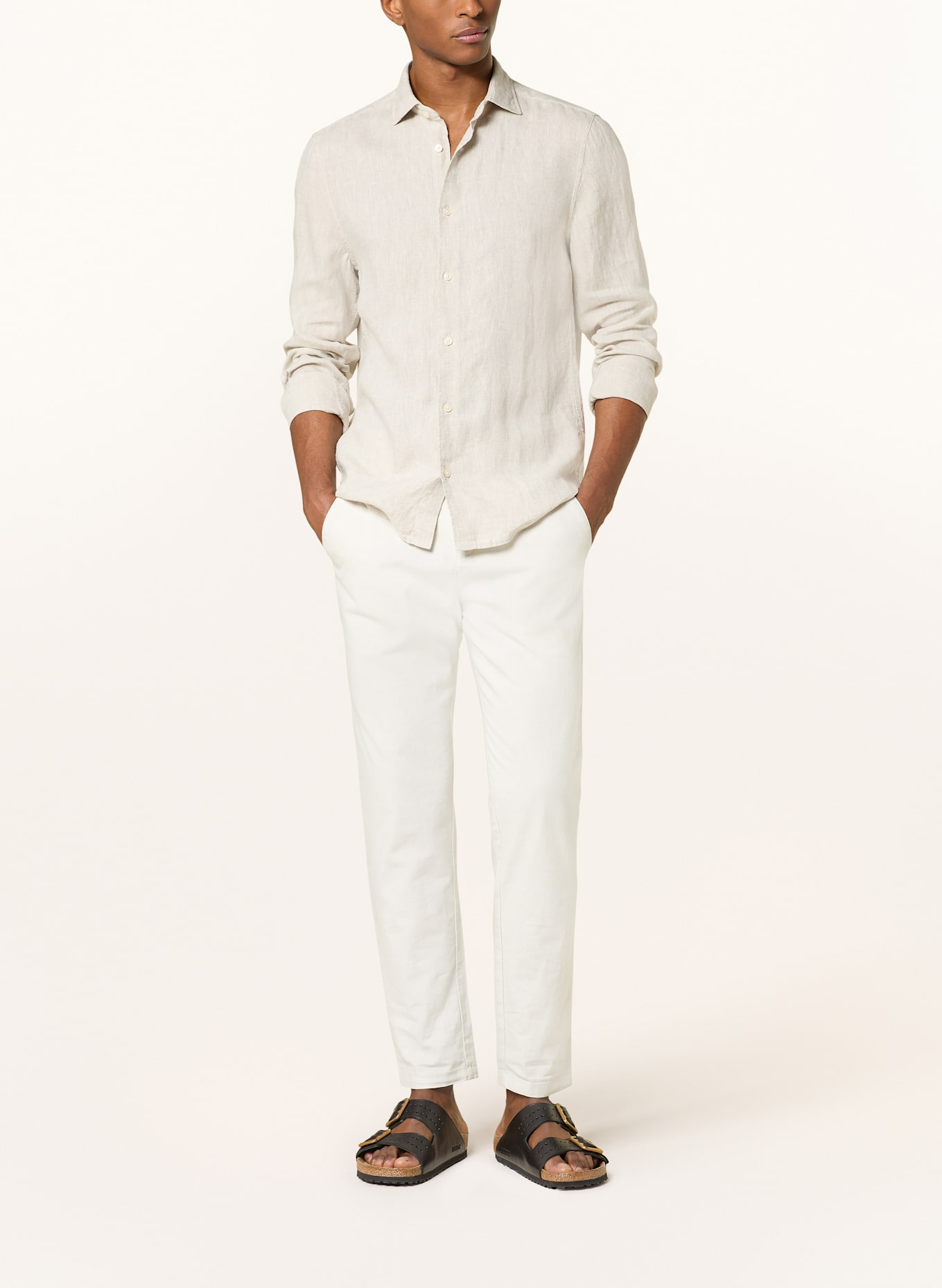 Marc O'Polo Linen shirt shaped fit: BEIGE