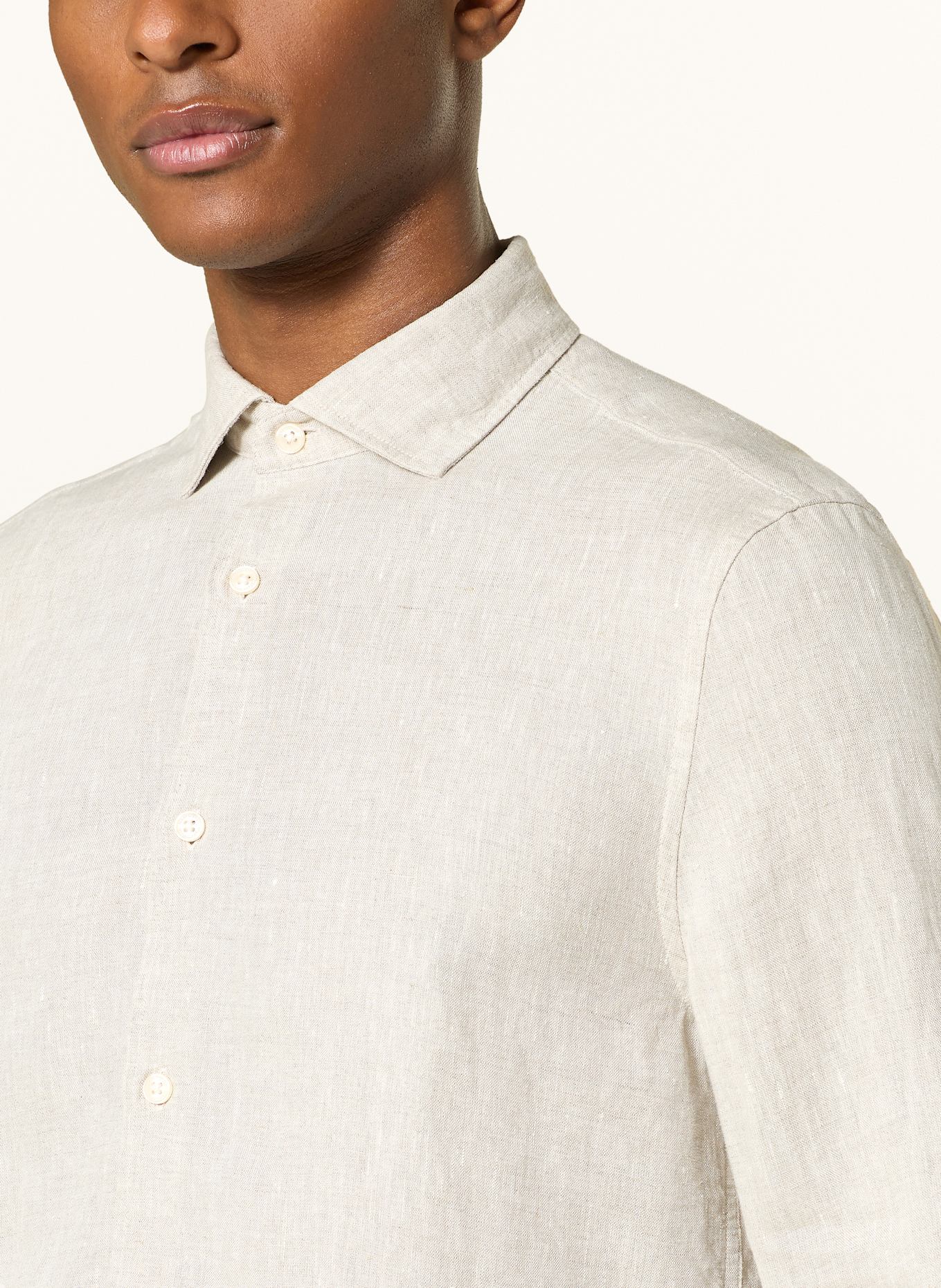 Marc O'Polo Linen shirt shaped fit: BEIGE