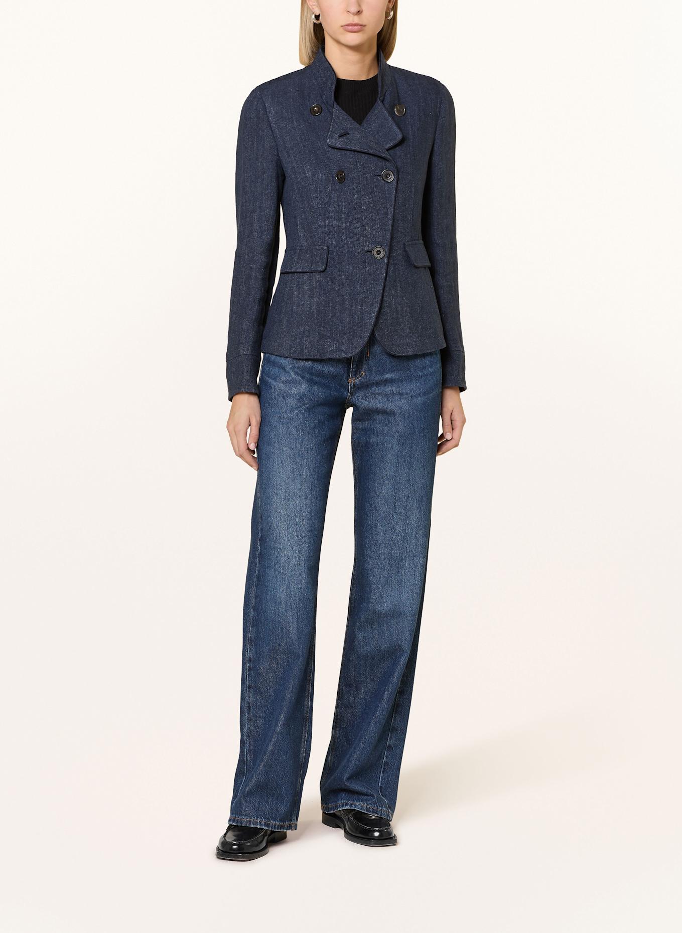 HABSBURG Leinenjanker MOOSBURG: DUNKELBLAU