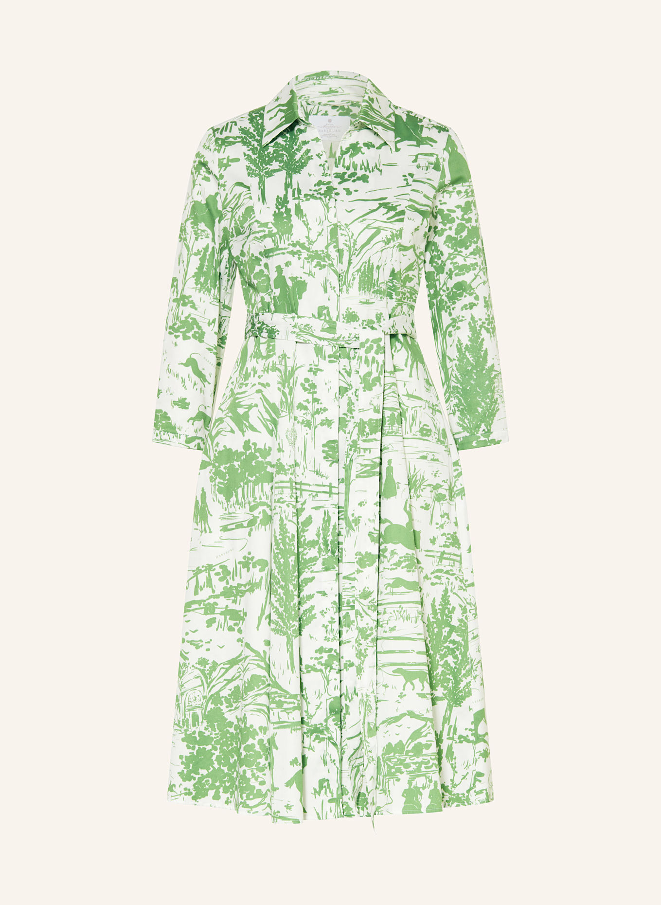 HABSBURG Hemdblusenkleid PÖCHLARN: WEISS / HELLGRÜN