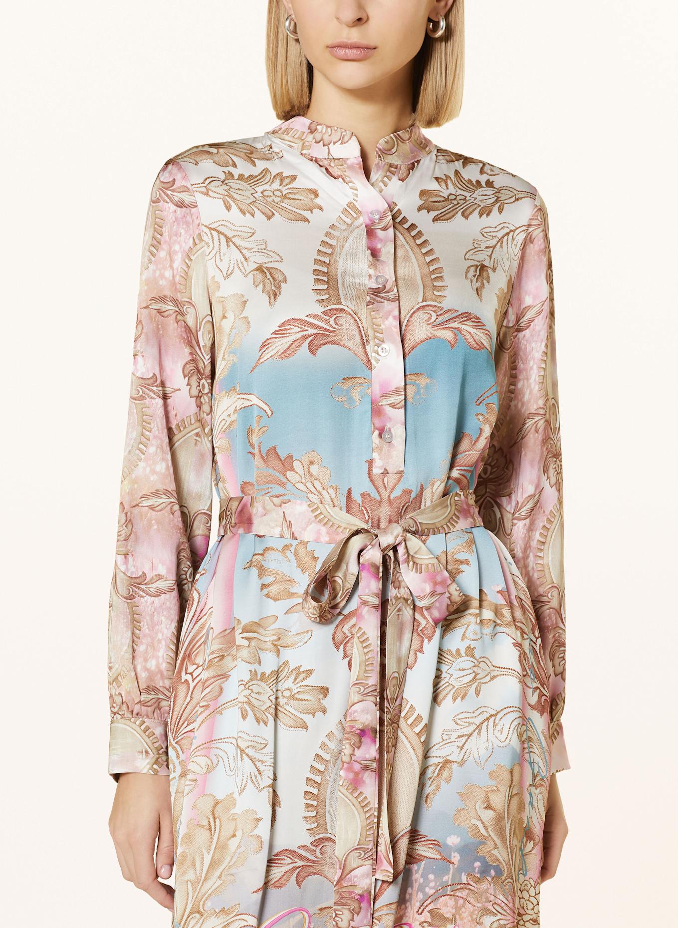 miss goodlife Satinkleid: HELLBRAUN / BLAU / LILA