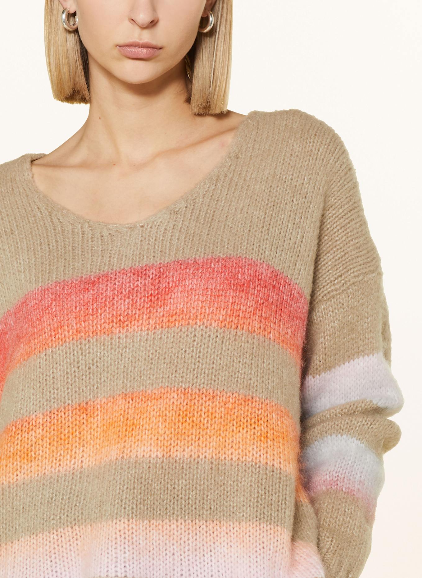 miss goodlife Pullover mit Alpaka: BEIGE / ORANGE / PINK