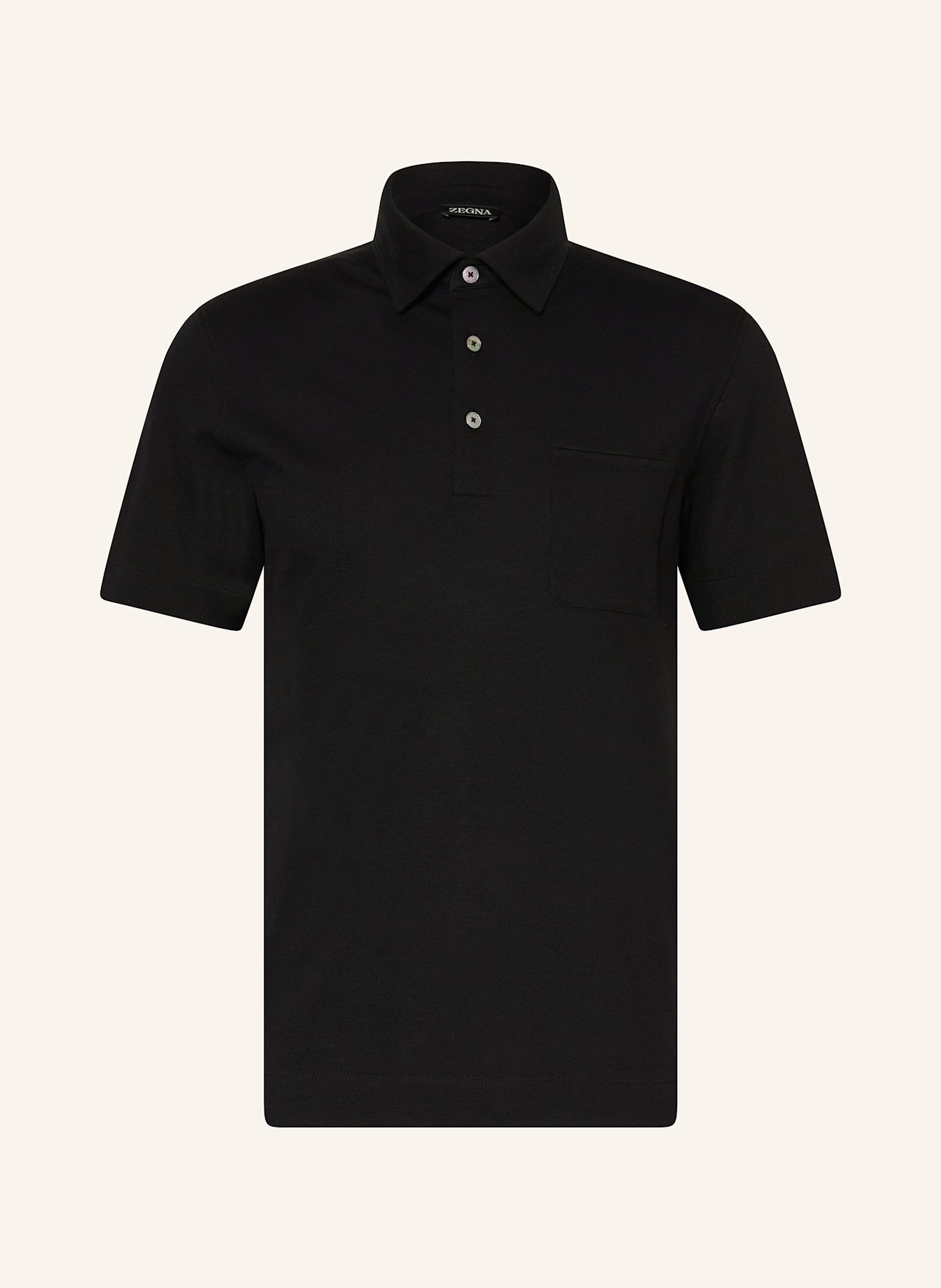 ZEGNA Piqué-Poloshirt: SCHWARZ