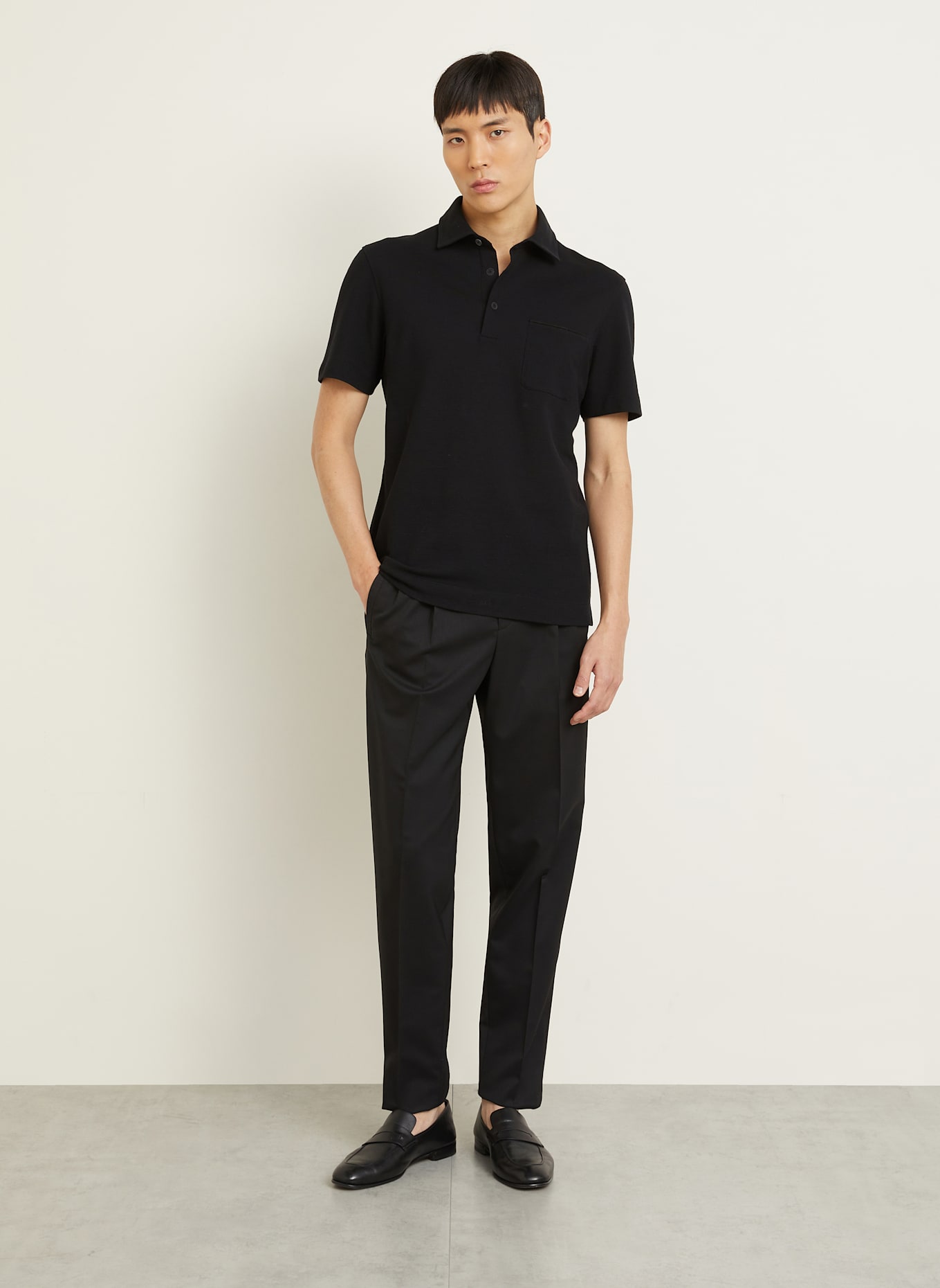 ZEGNA Piqué-Poloshirt: SCHWARZ