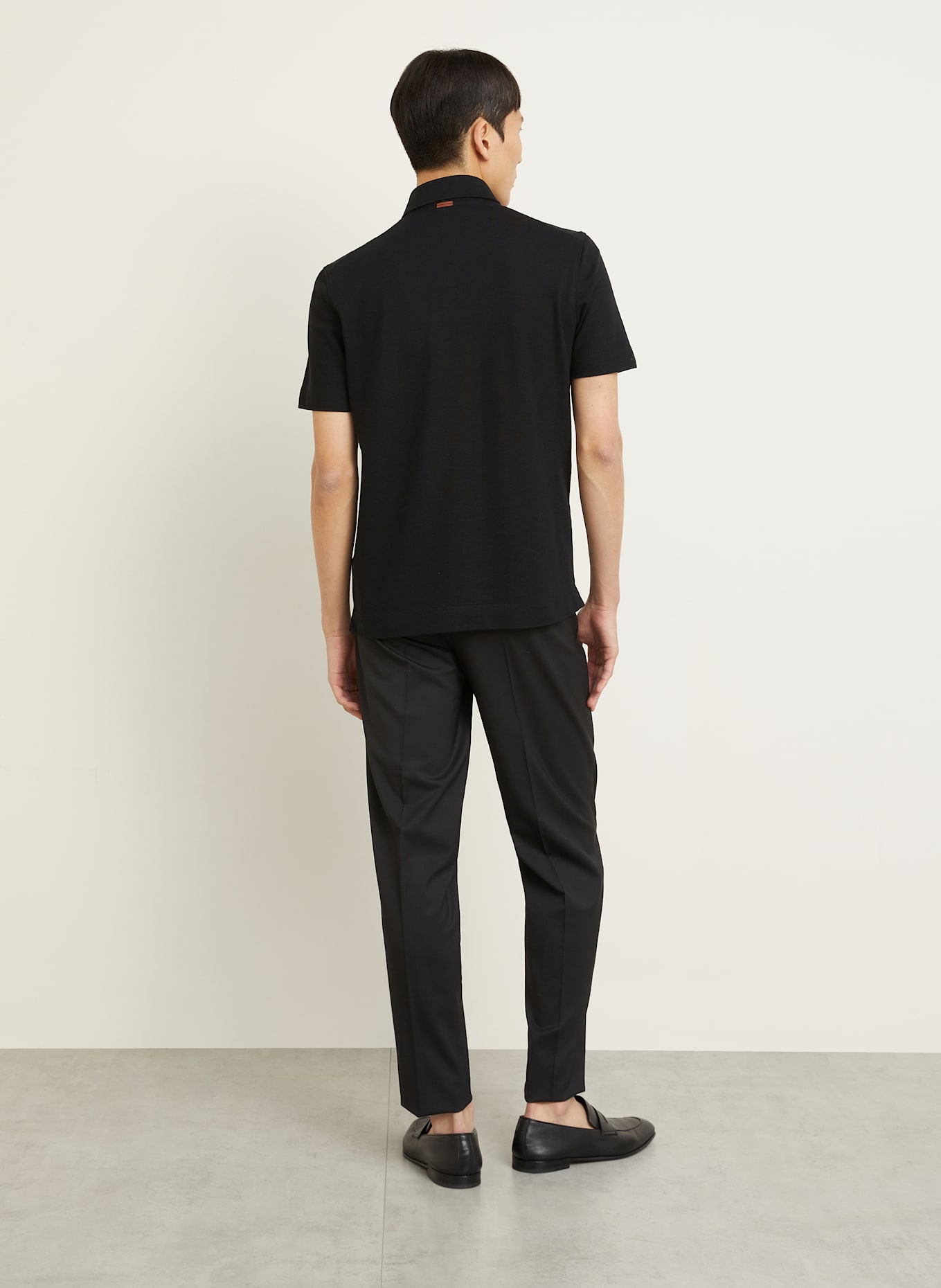 ZEGNA Piqué-Poloshirt: SCHWARZ