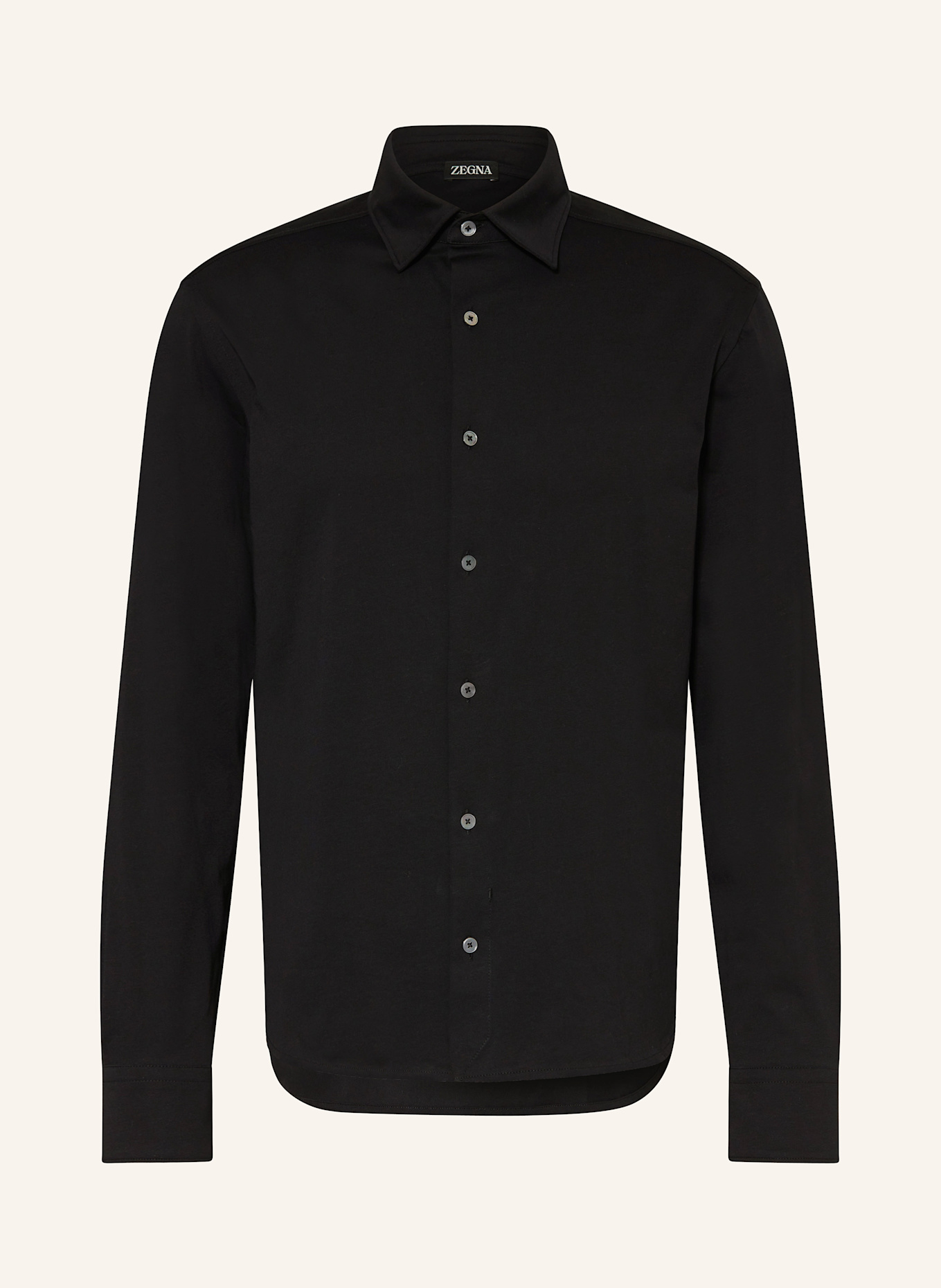 ZEGNA Jerseyhemd Regular Fit: SCHWARZ