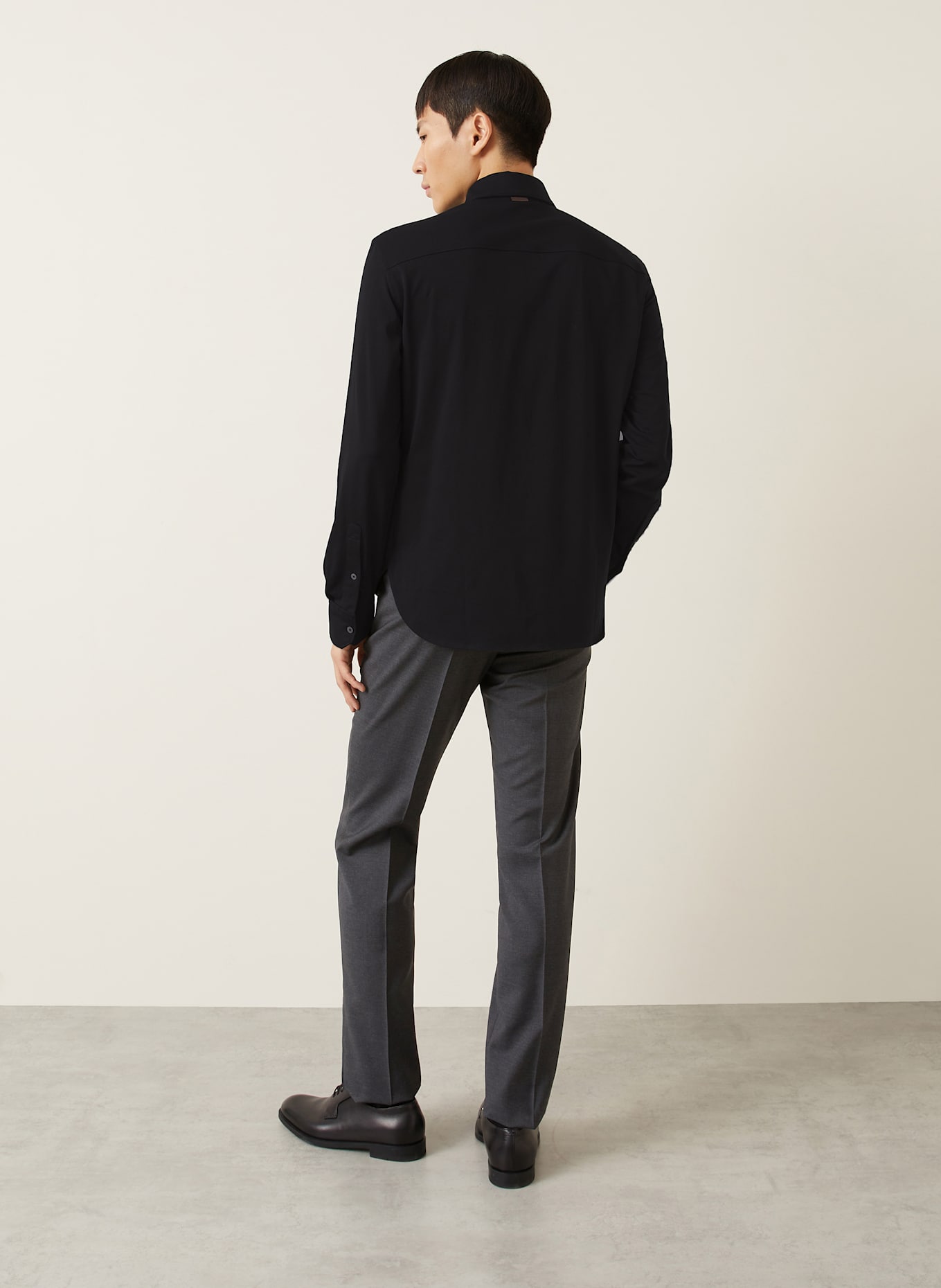 ZEGNA Jerseyhemd Regular Fit: SCHWARZ