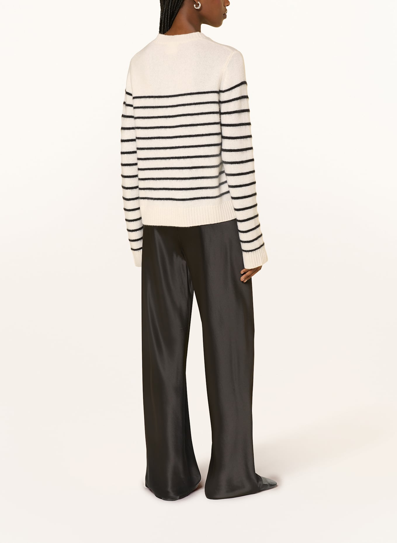 ALMADA LABEL Cashmere sweater RAE: ECRU/ BLACK