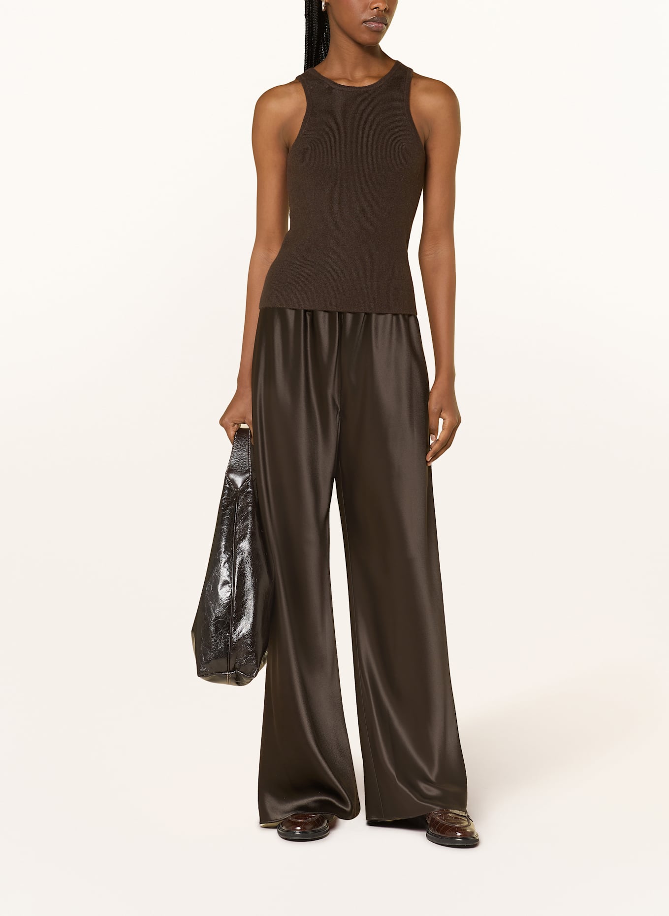 ALMADA LABEL Stricktop LUNA aus Merinowolle mit Cashmere: DUNKELBRAUN