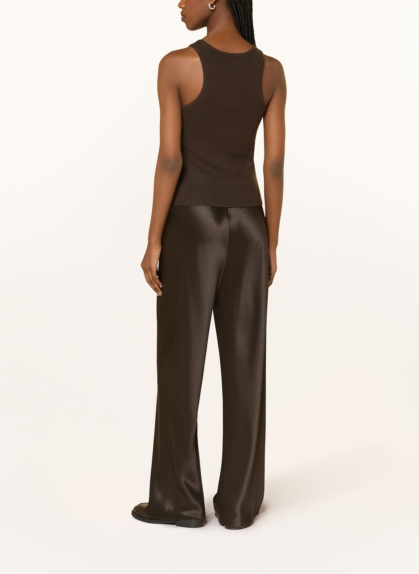 ALMADA LABEL Stricktop LUNA aus Merinowolle mit Cashmere: DUNKELBRAUN