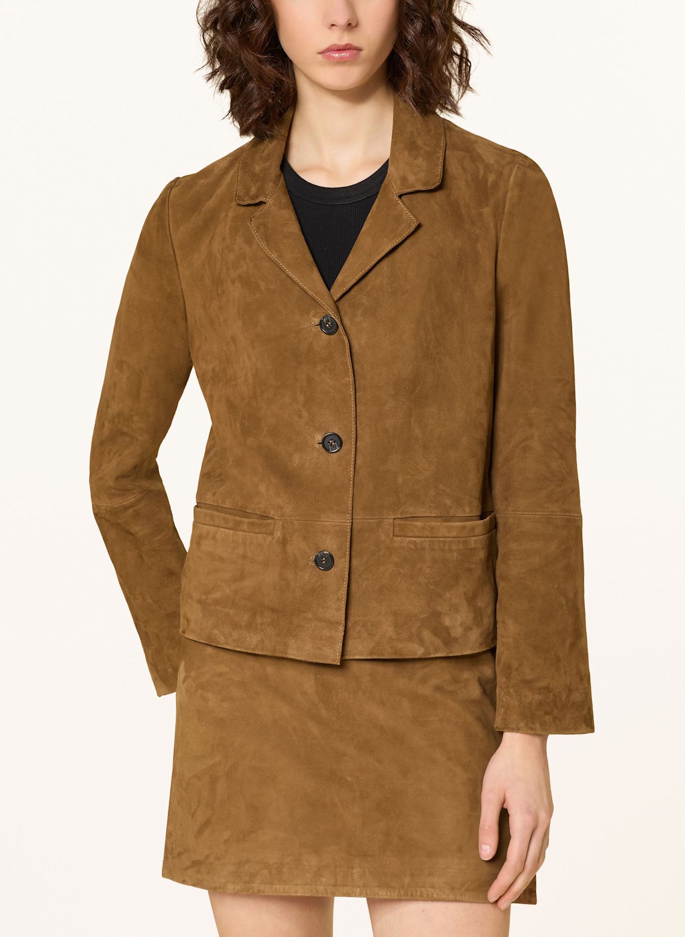 MRS & HUGS Lederjacke: BRAUN