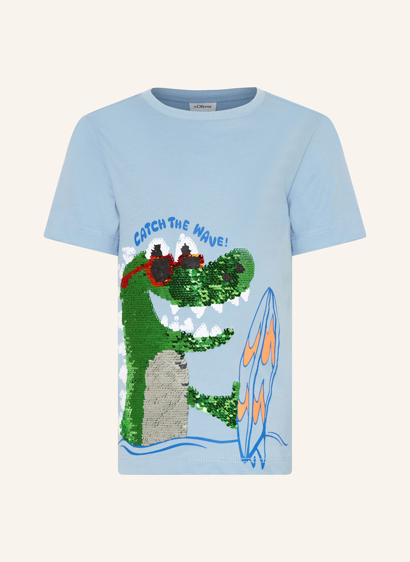 s.Oliver RED Tričko s flitry: TMAVĚ MODRÁ