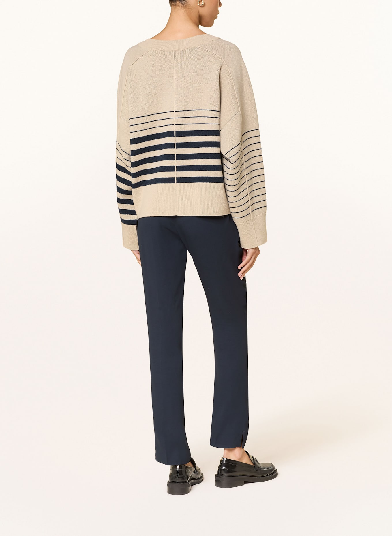 BOSS Pullover FUDALI: HELLBRAUN/ DUNKELBLAU