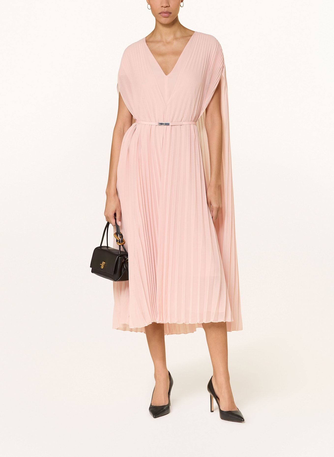 BOSS Cocktailkleid DENNYA mit Plissees: HELLROSA