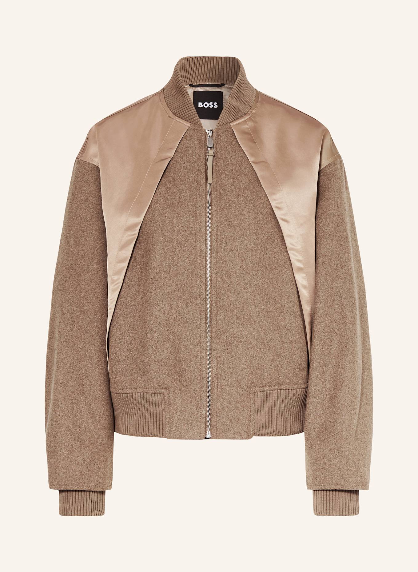 BOSS Blouson PAISIE im Materialmix: BRAUN