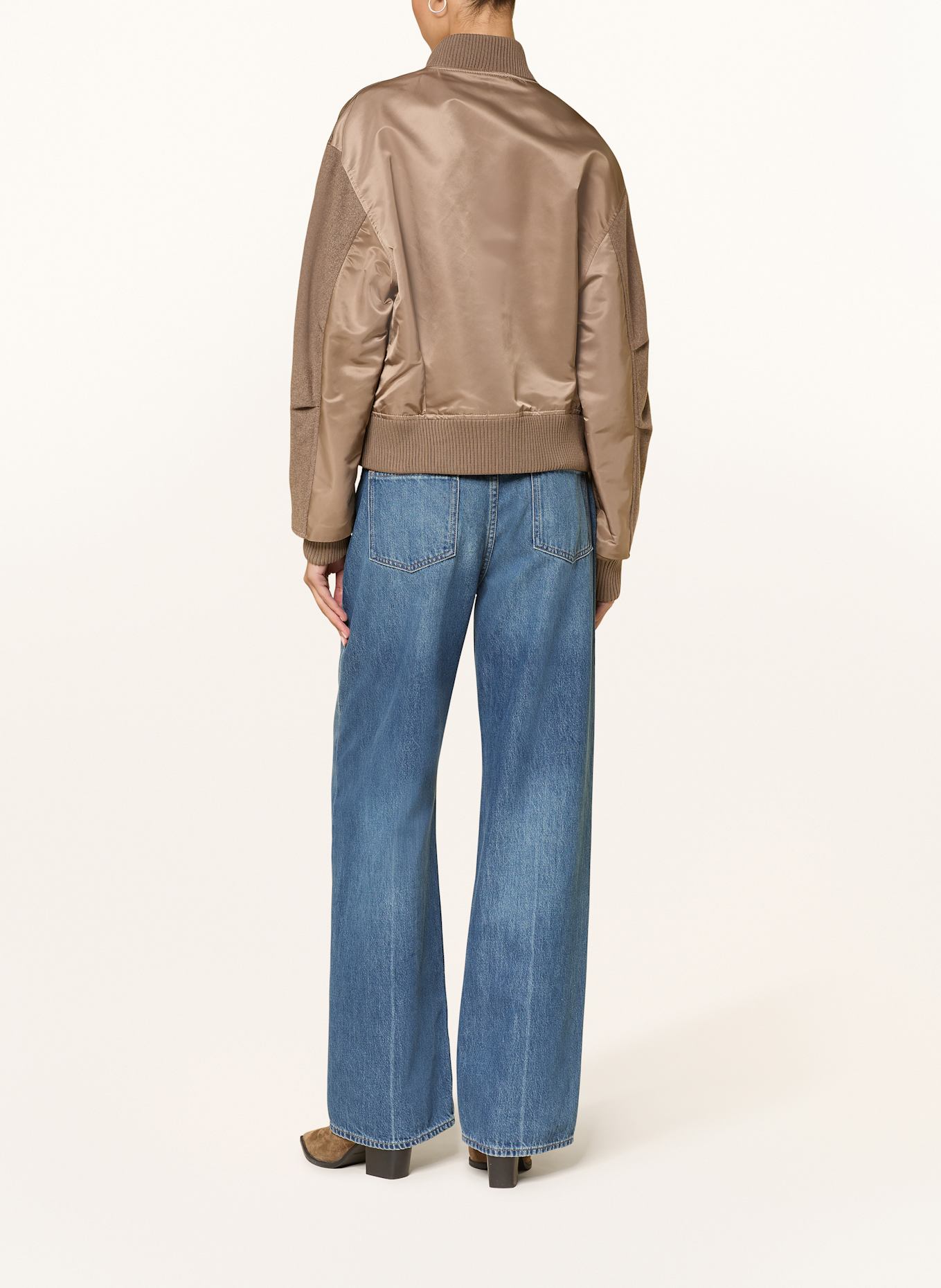BOSS Blouson PAISIE im Materialmix: BRAUN