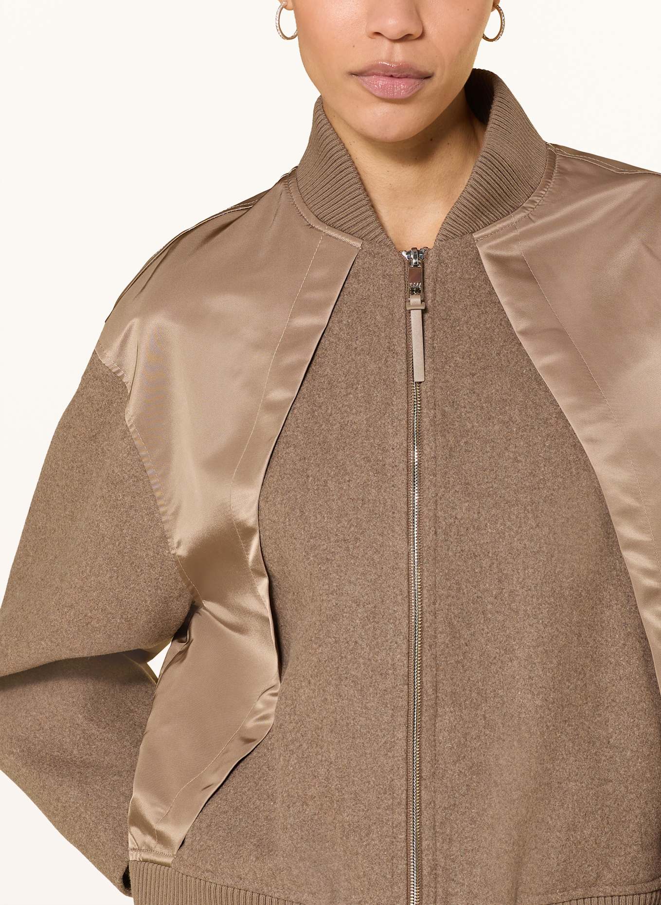 BOSS Blouson PAISIE im Materialmix: BRAUN