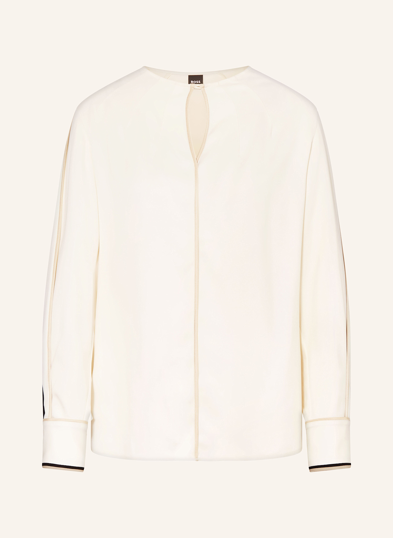 BOSS Blusenshirt BANARIAH aus Satin: CREME