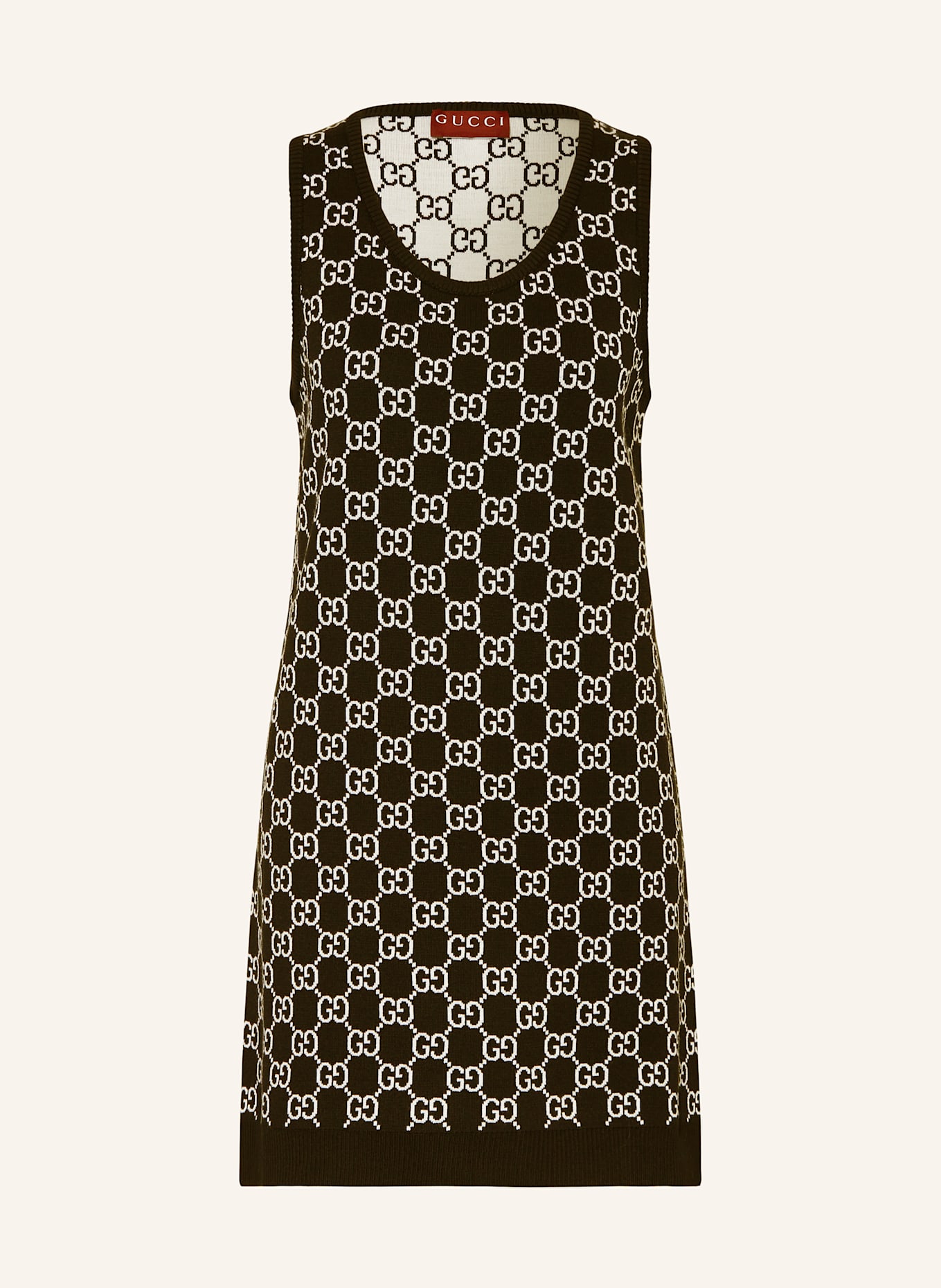 GUCCI Knit dress: BLACK/ WHITE