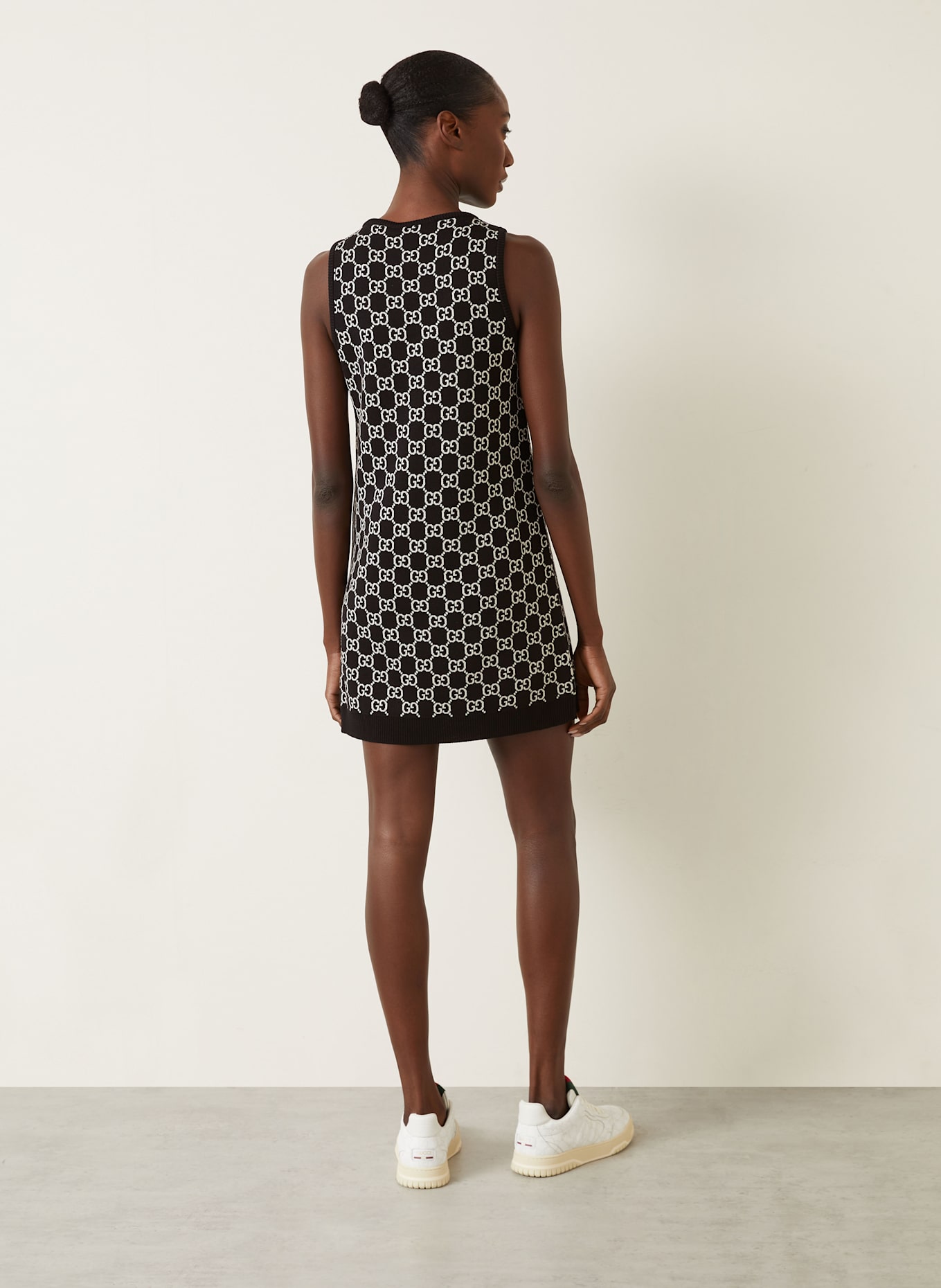 GUCCI Knit dress: BLACK/ WHITE