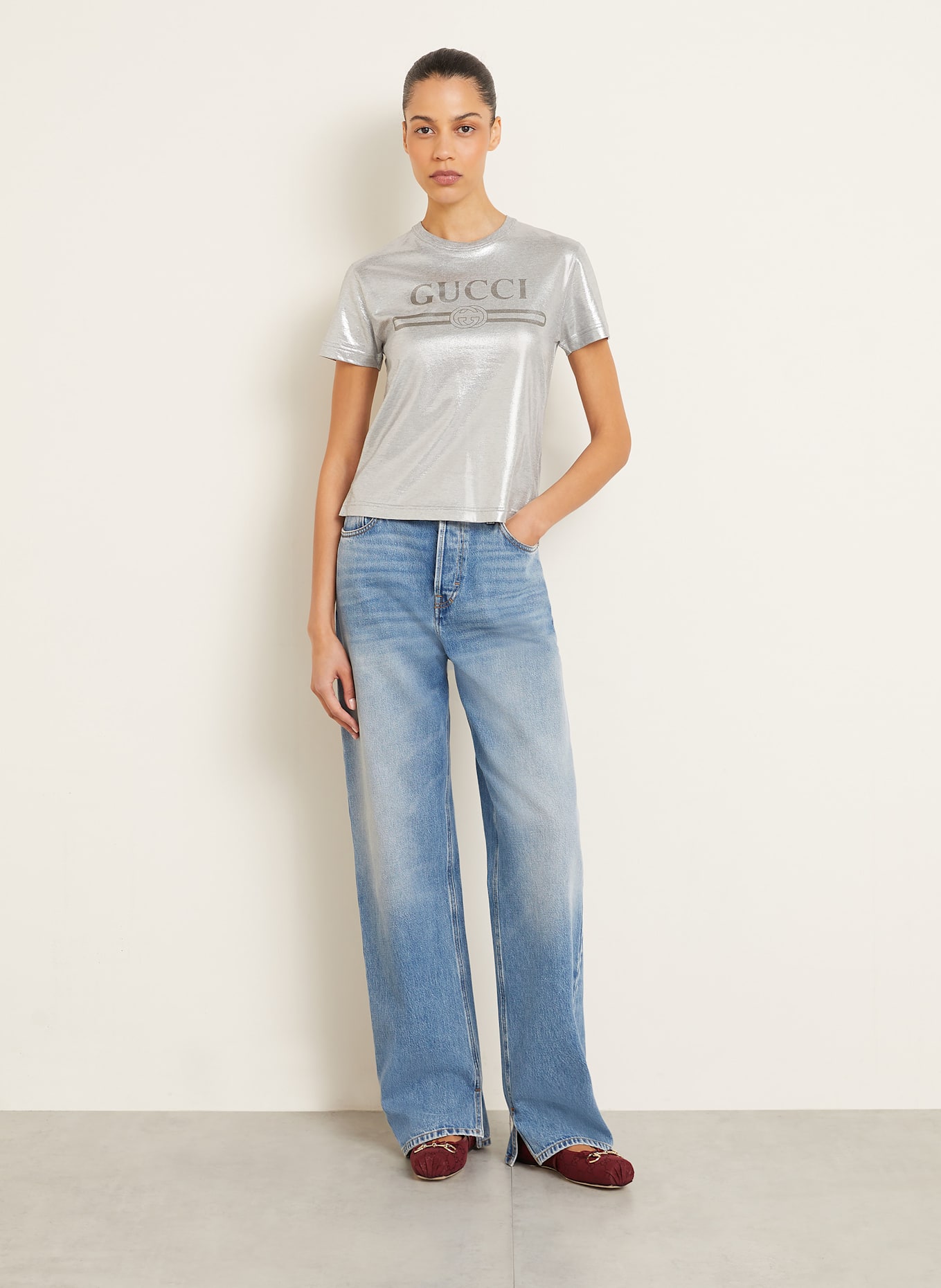 gucci fiołka Boyfriend jeans: 4009 light blue