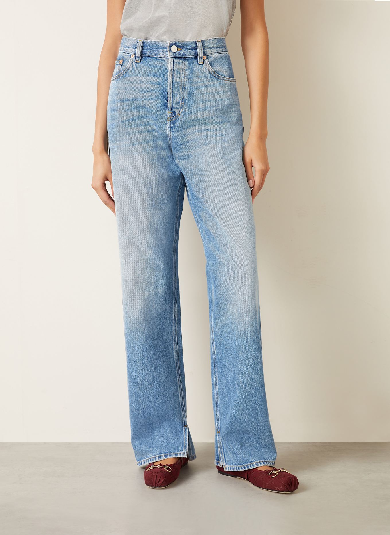 gucci fiołka Boyfriend jeans: 4009 light blue