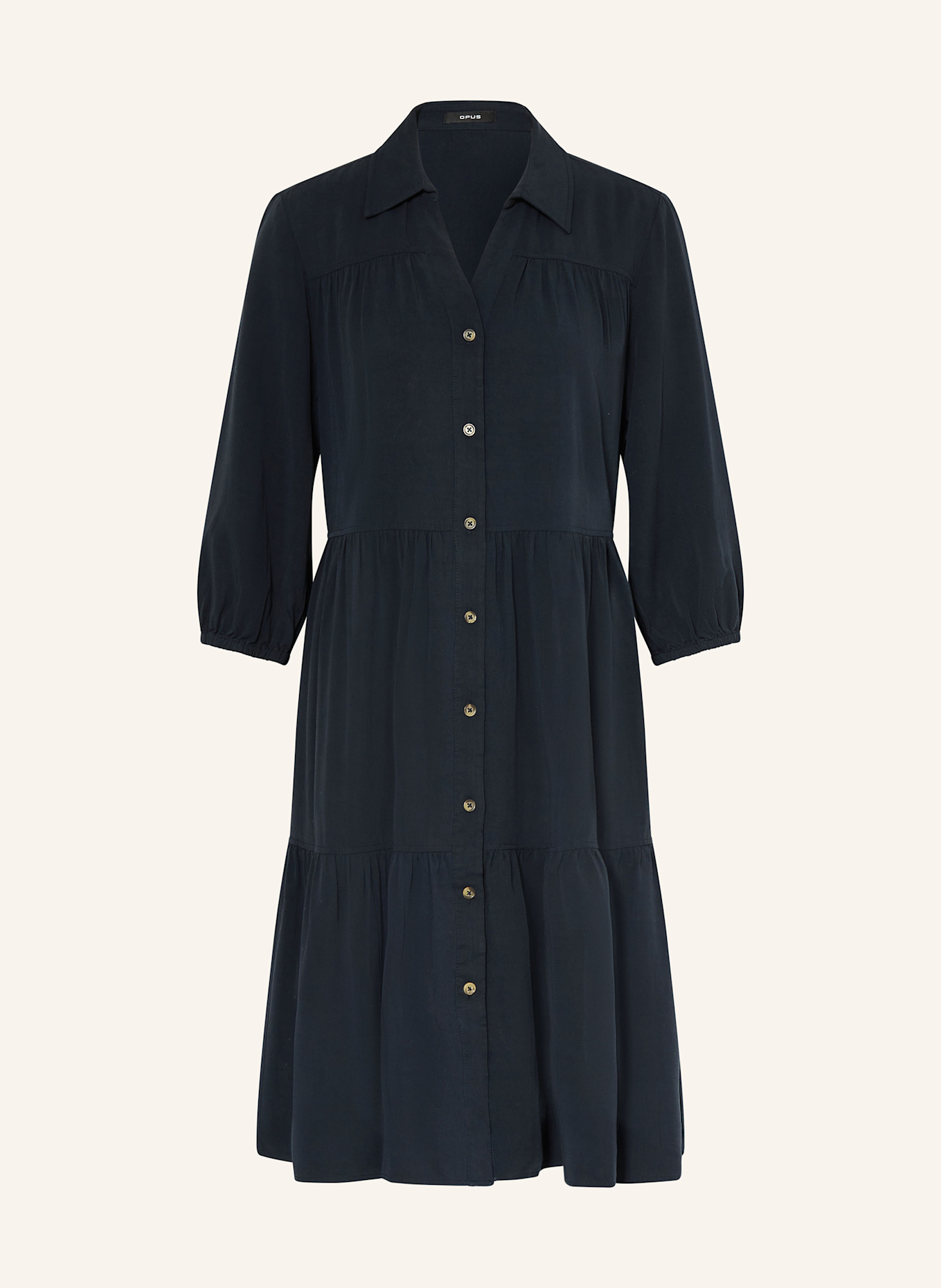 OPUS Hemdblusenkleid WIDARA mit 3/4-Arm: DUNKELBLAU