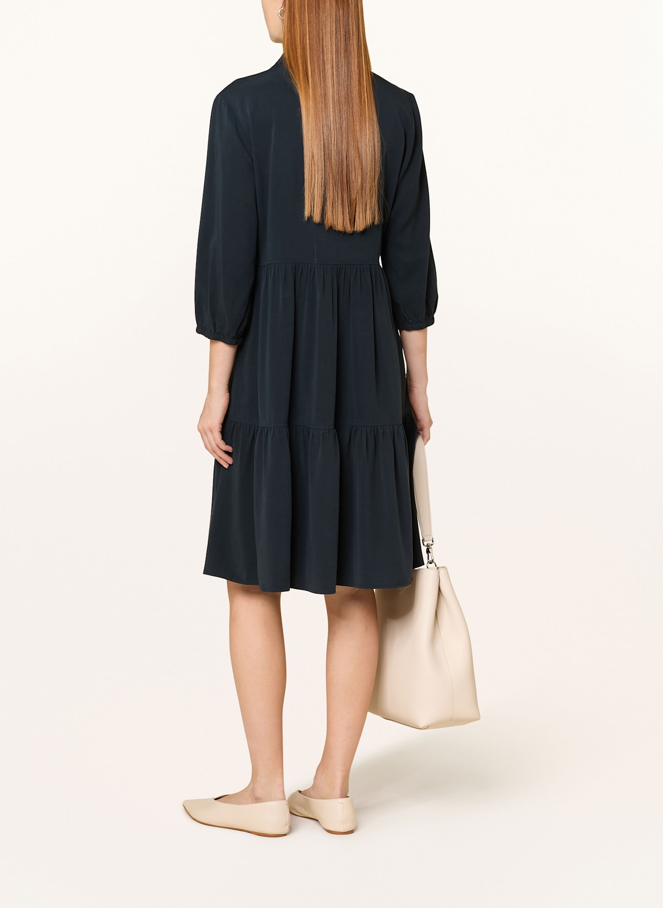 OPUS Hemdblusenkleid WIDARA mit 3/4-Arm: DUNKELBLAU