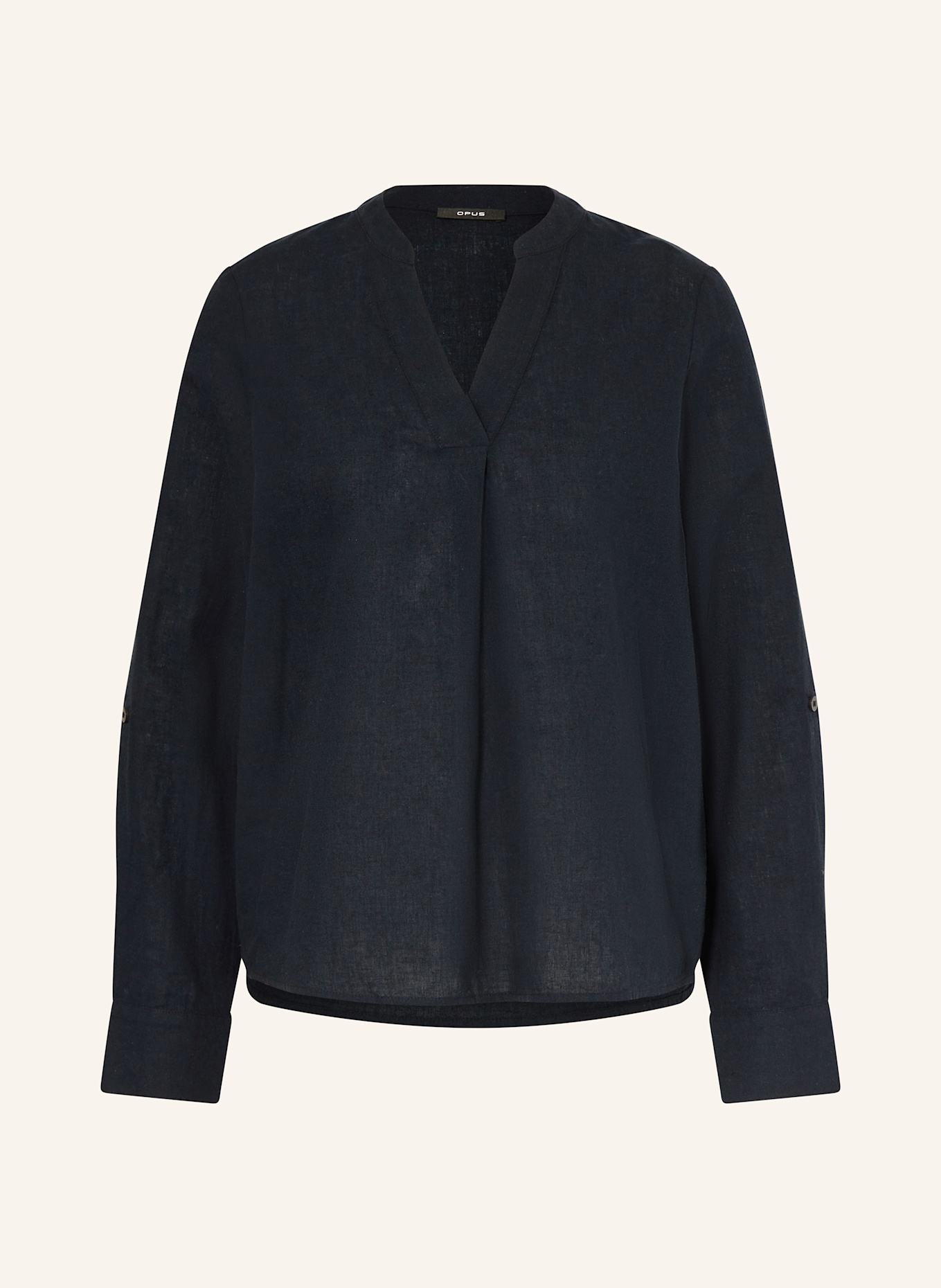 OPUS Blusenshirt FELENA mit Leinen: DUNKELBLAU