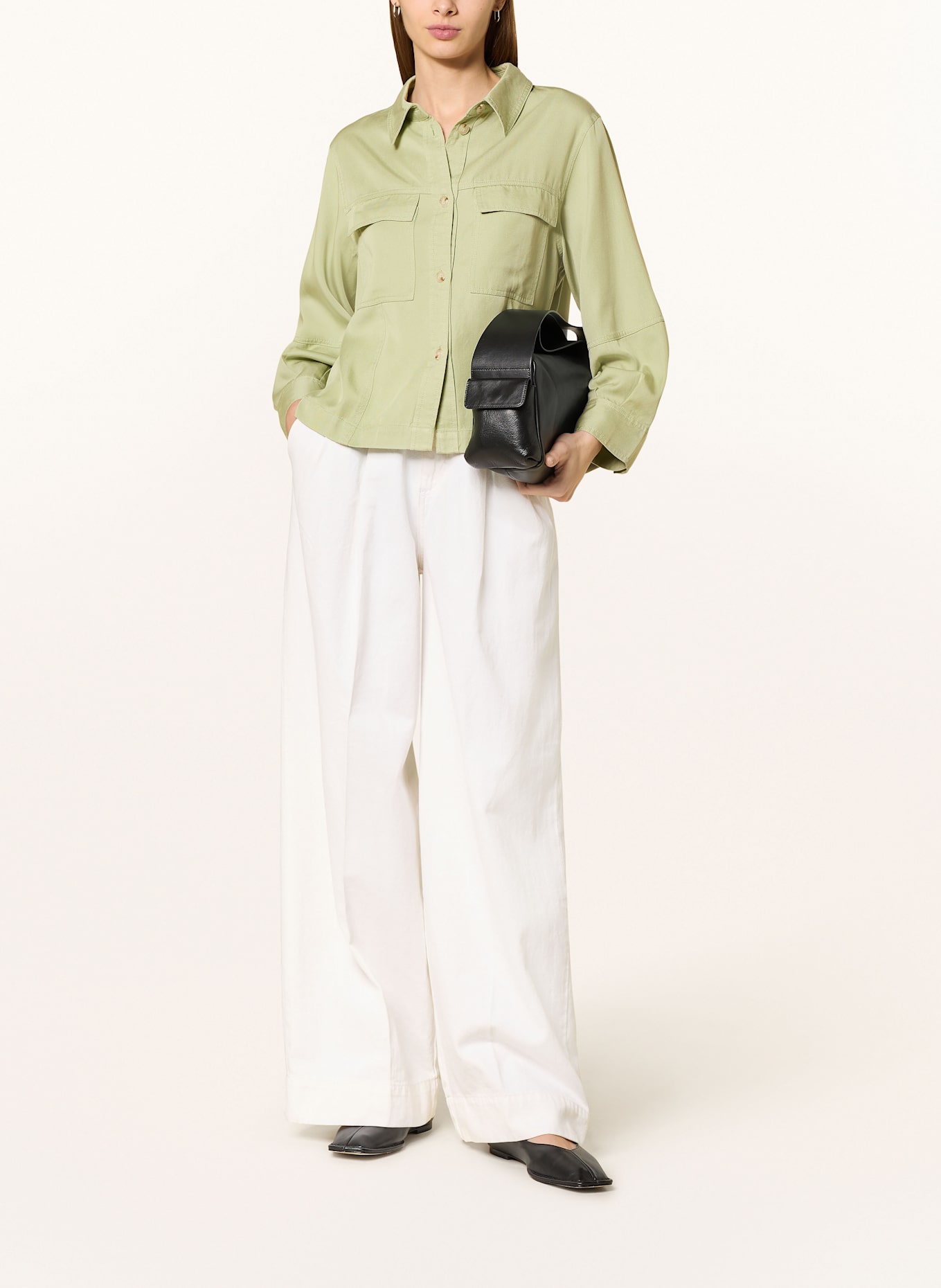 OPUS Hemdbluse FADELIA: HELLGRÜN