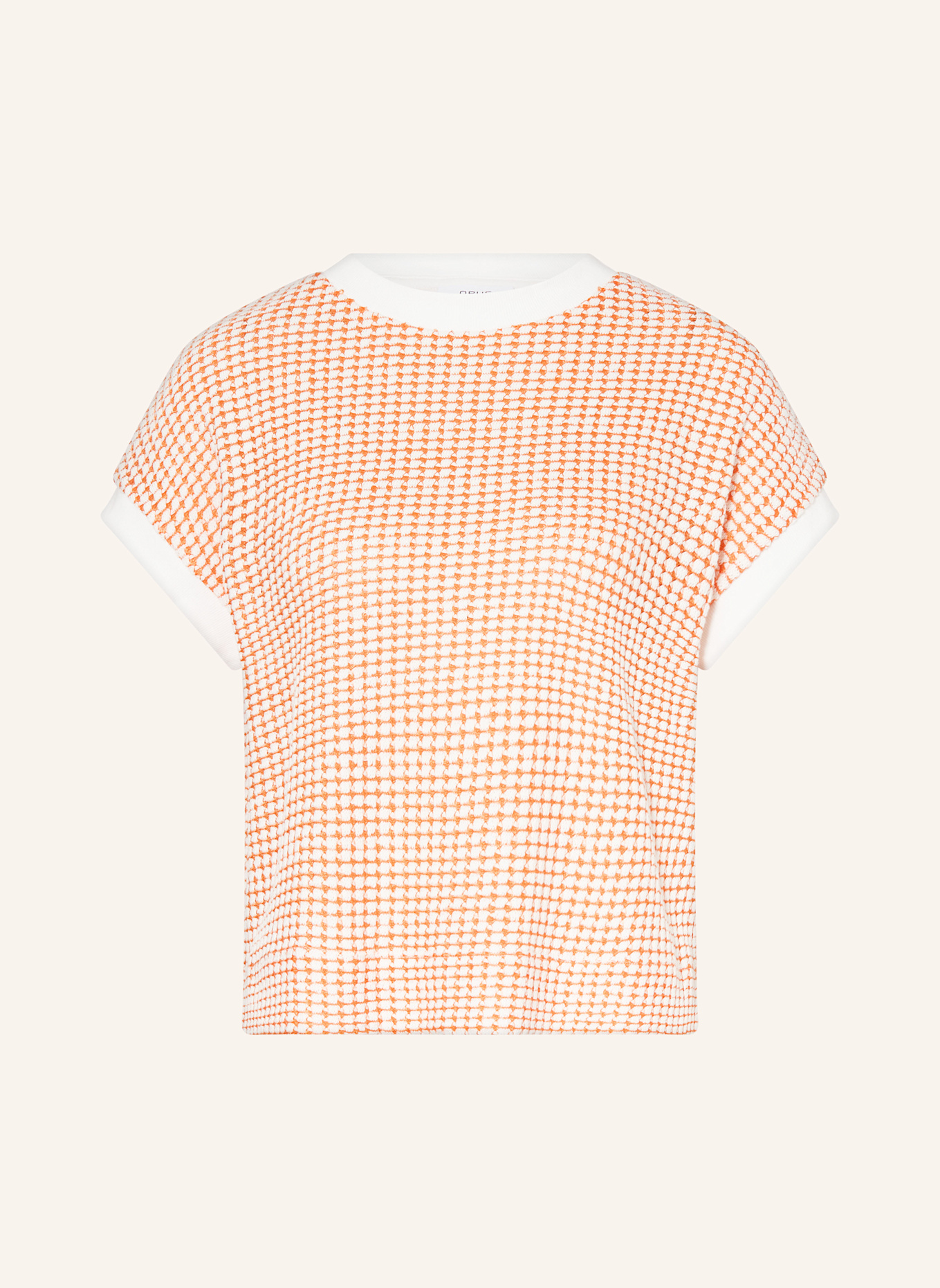 OPUS Strickshirt GUTON: ORANGE / CREME