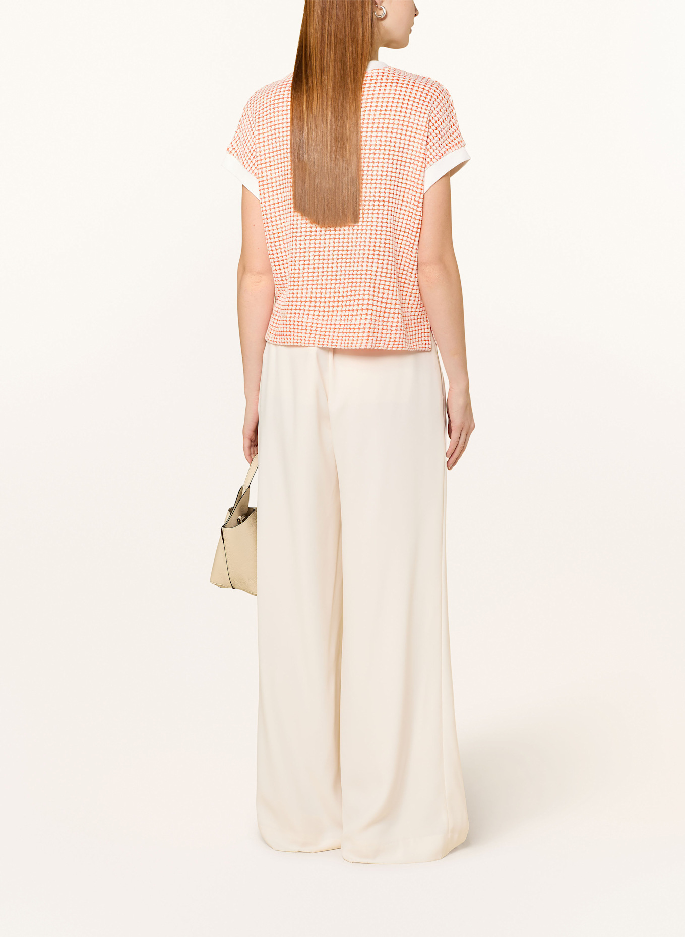 OPUS Strickshirt GUTON: ORANGE / CREME