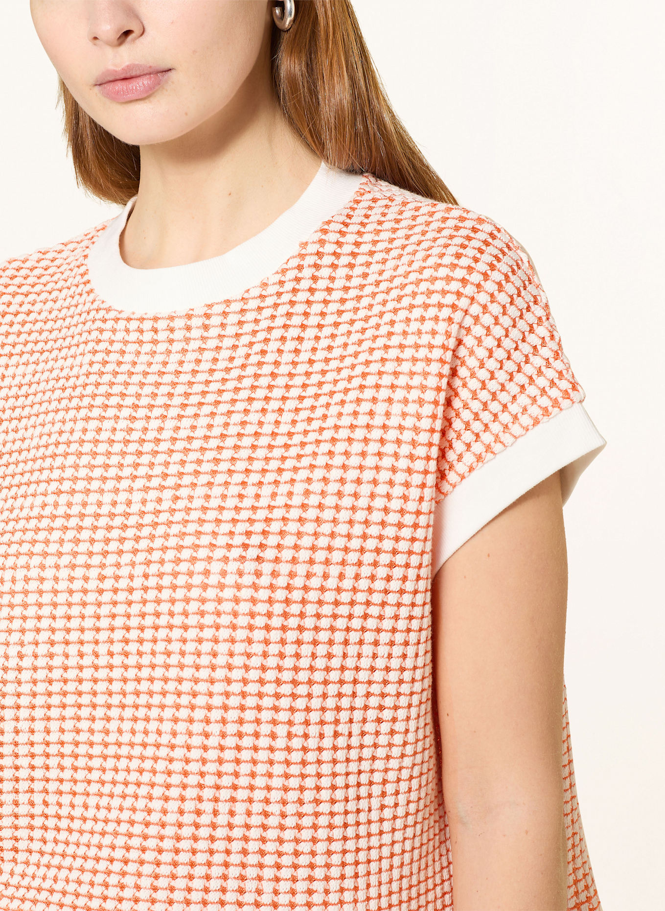 OPUS Strickshirt GUTON: ORANGE / CREME