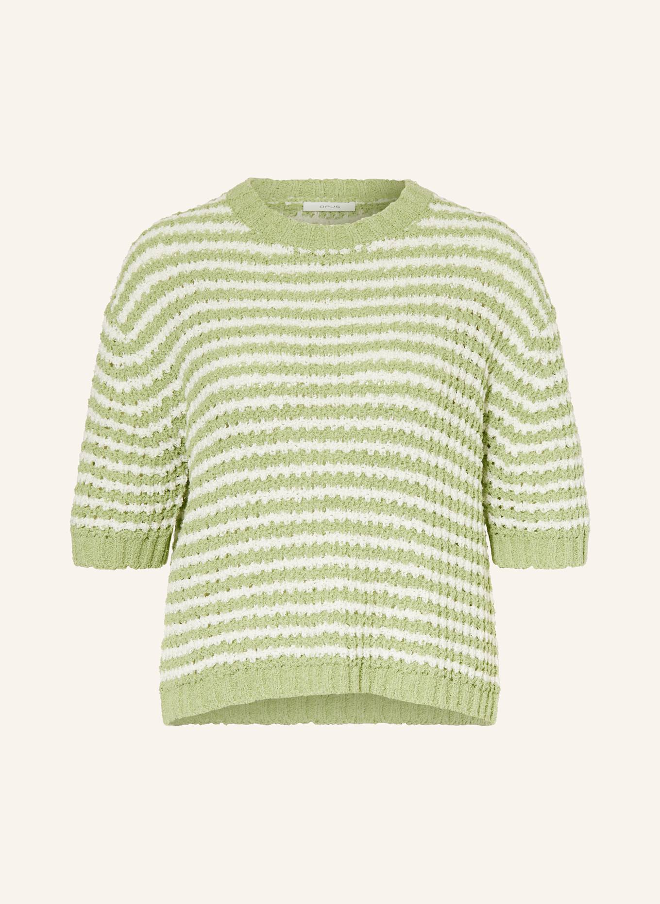 OPUS Sweter PALVADORA: JASNOZIELONY / KREMOWY
