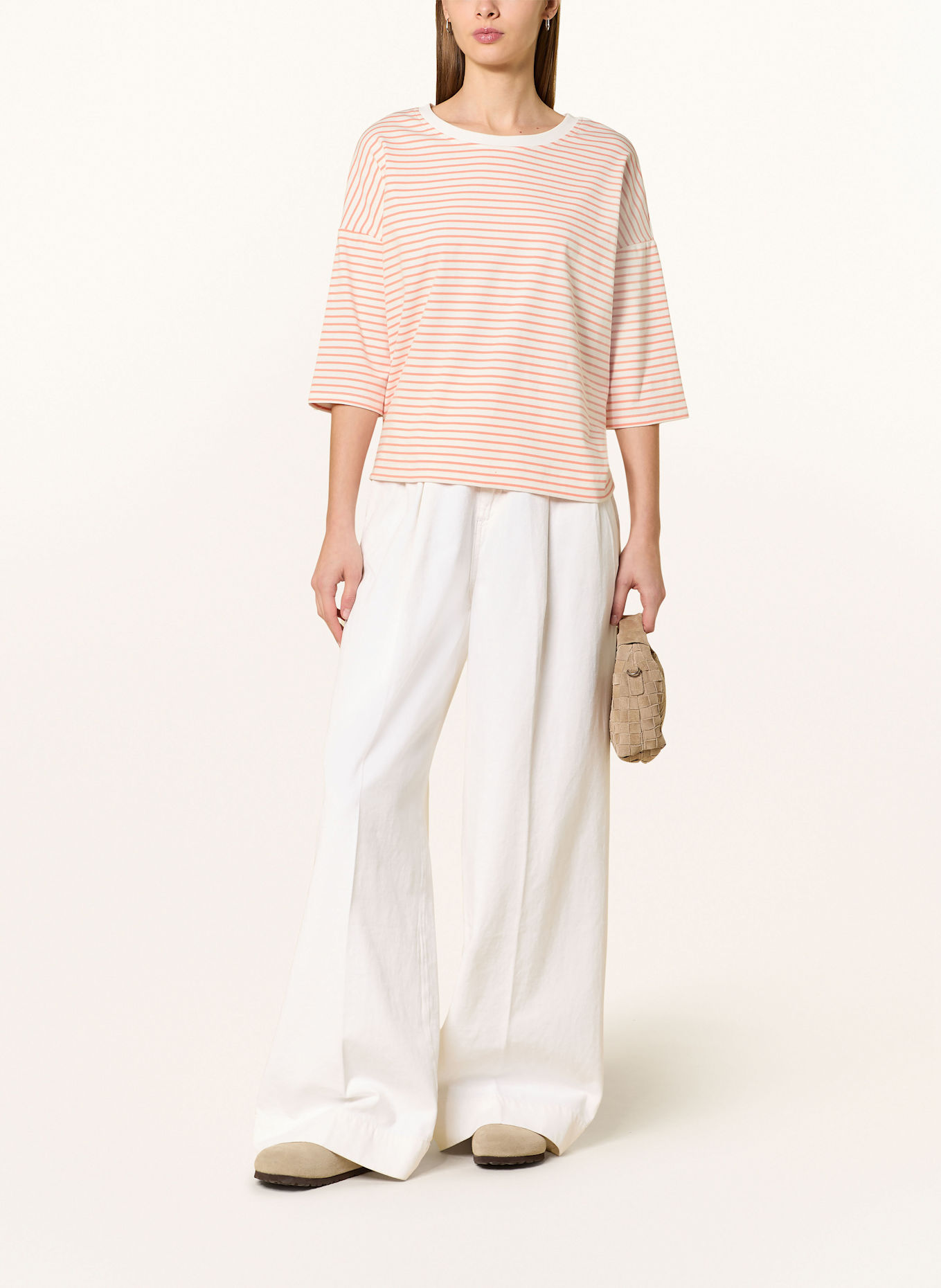 OPUS Shirt SEIFEN mit 3/4-Arm: WEISS / ORANGE