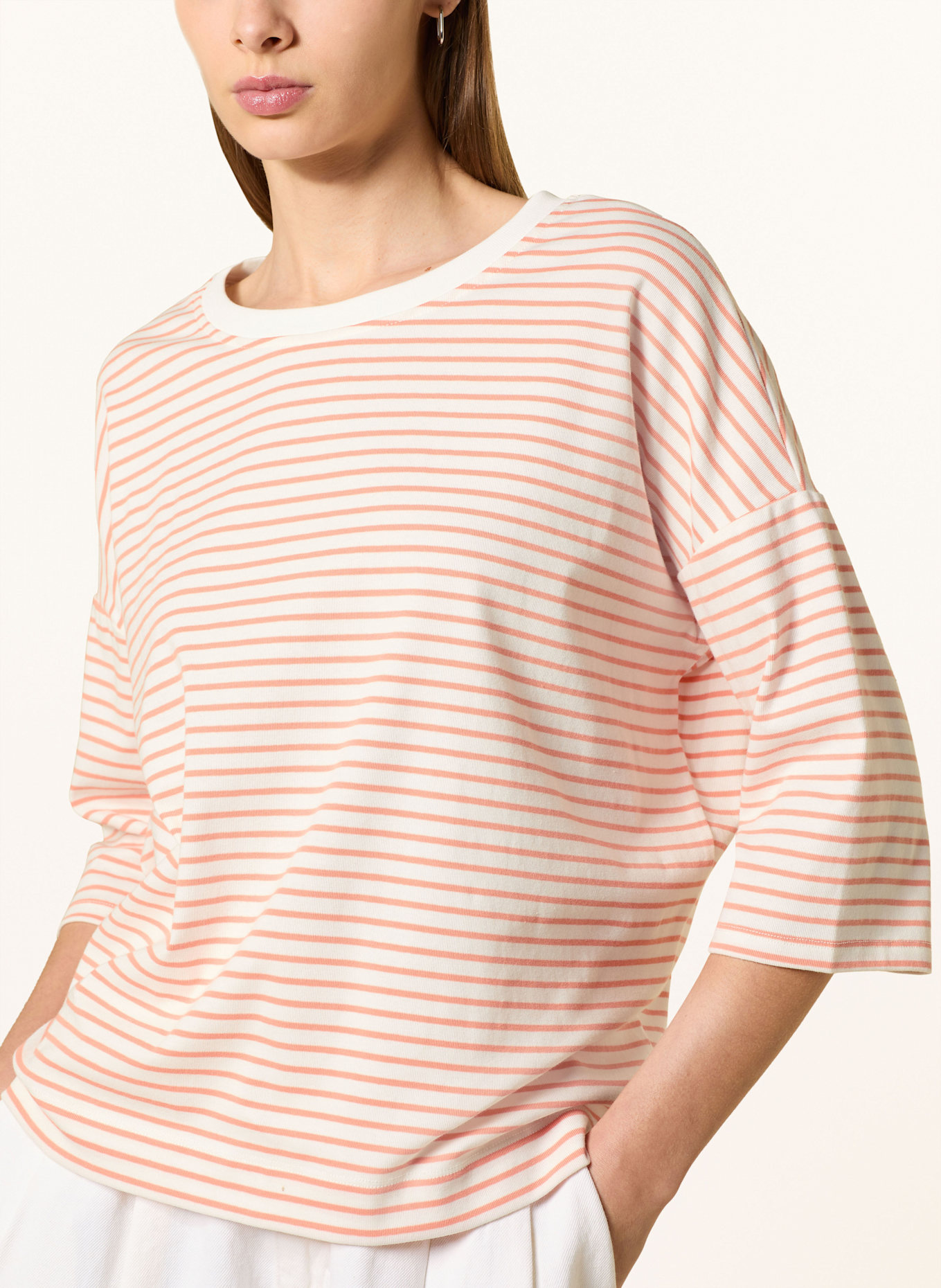 OPUS Shirt SEIFEN mit 3/4-Arm: WEISS / ORANGE