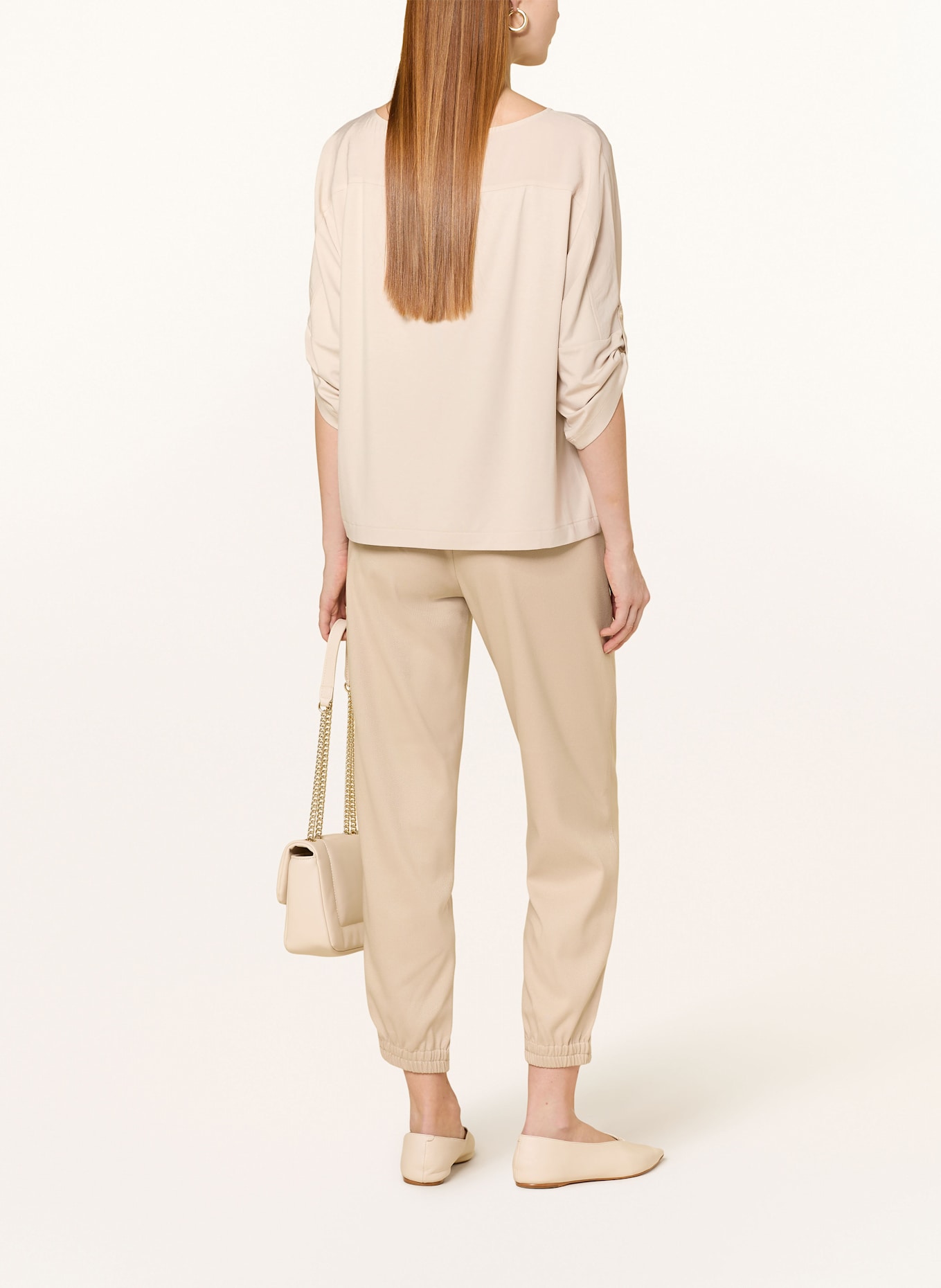 OPUS Shirt SUMANA im Materialmix mit 3/4-Arm: CREME