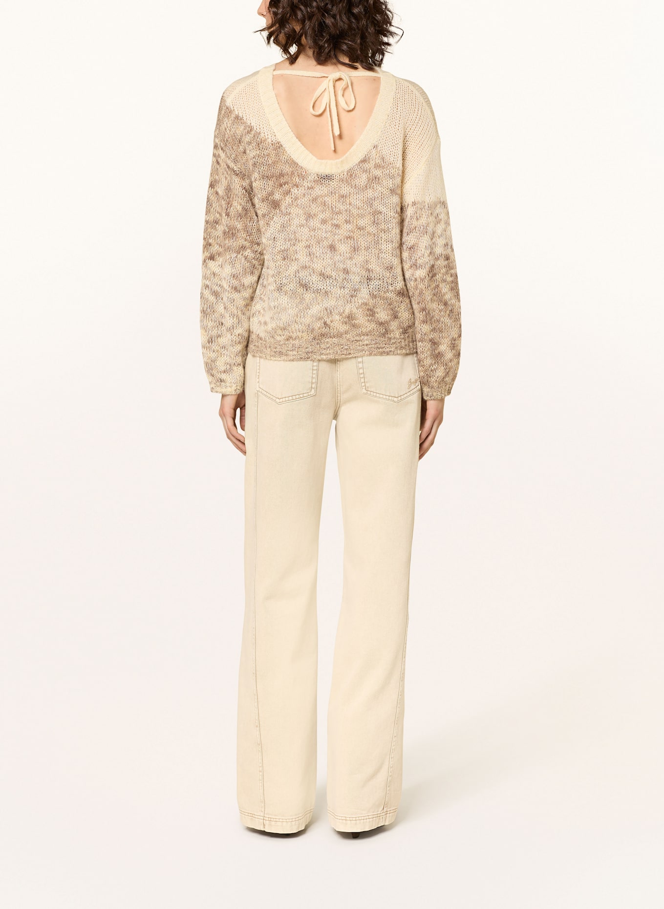 BOSS Pullover FARGOVIA: ECRU / HELLBRAUN