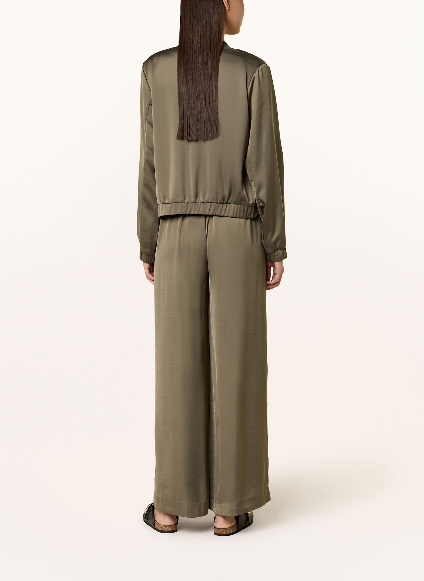 comma Marlenehose aus Satin: BRAUN