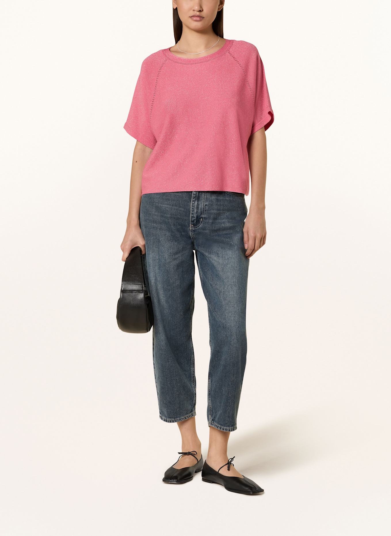 comma Strickshirt mit Glitzergarn: PINK