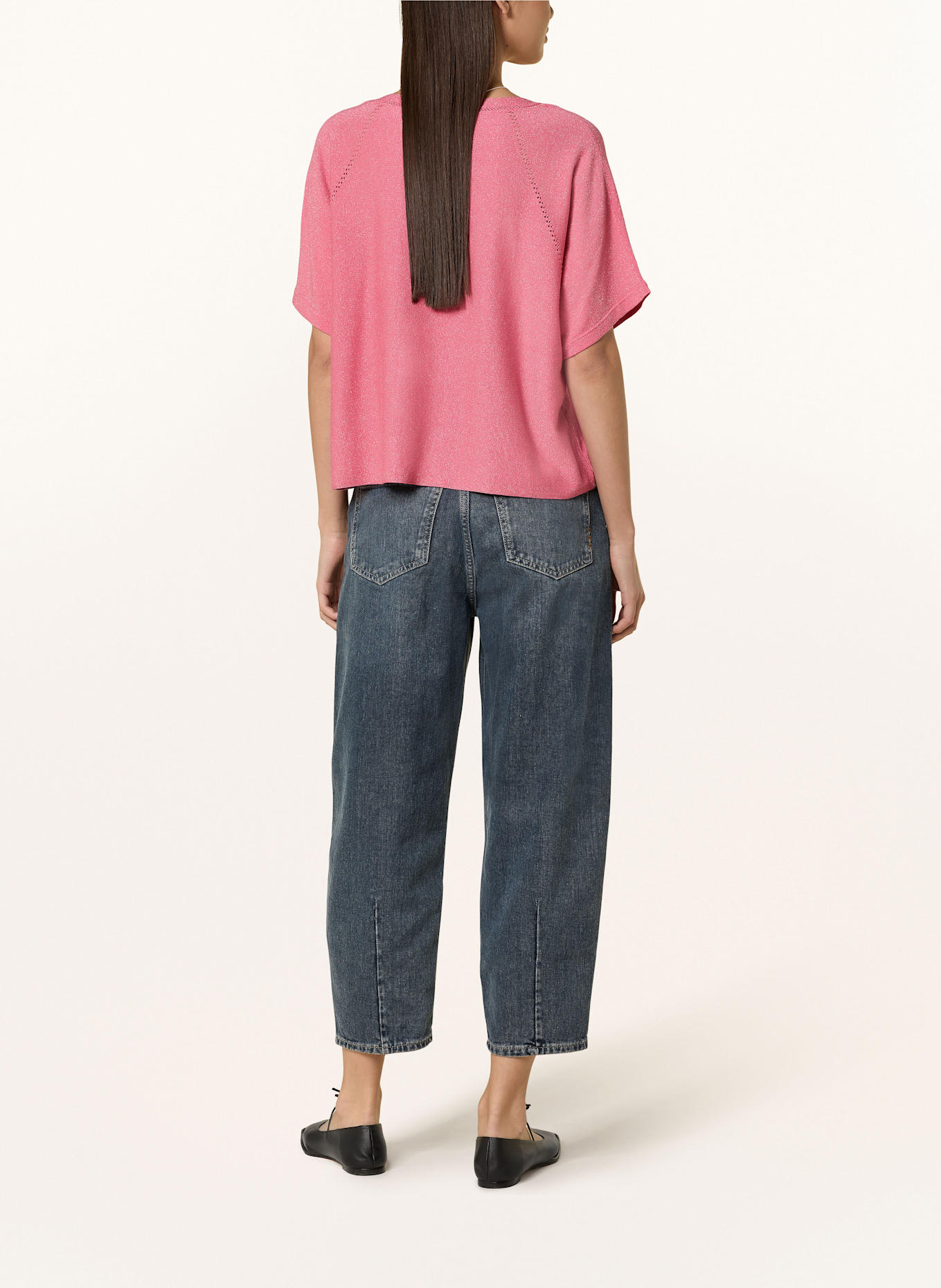 comma Strickshirt mit Glitzergarn: PINK