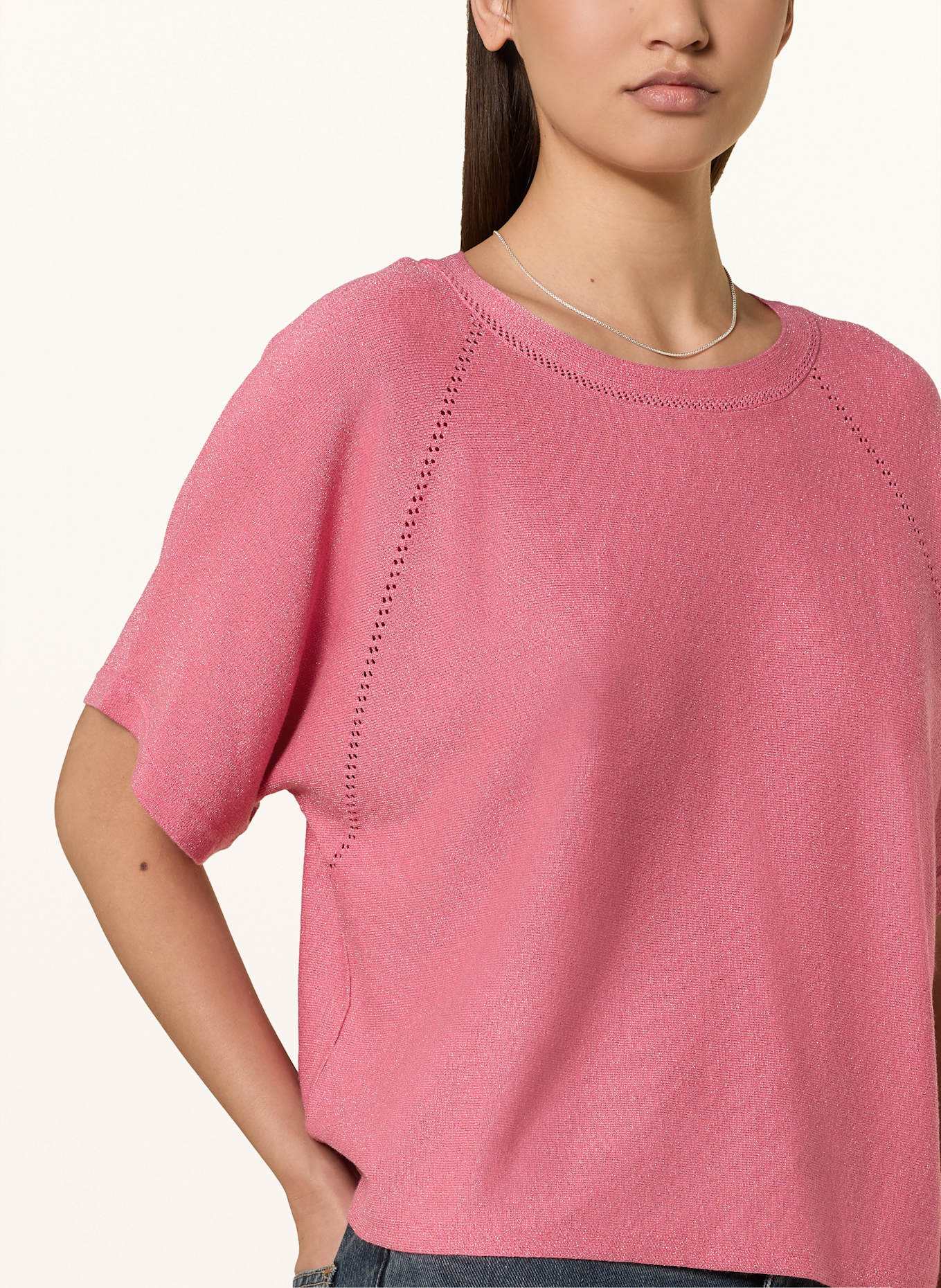 comma Strickshirt mit Glitzergarn: PINK
